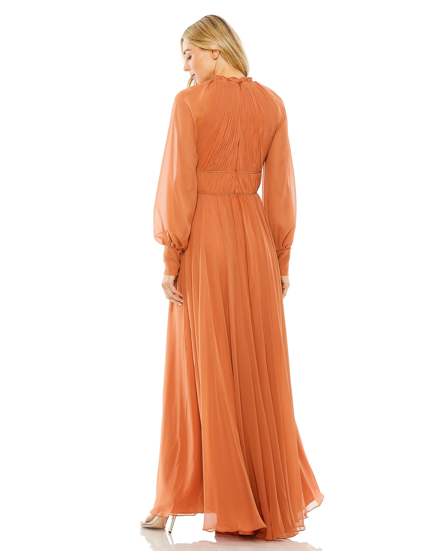 Long Sleeve Keyhold Neck Constructed Waist Gown | Sample | Sz. 2