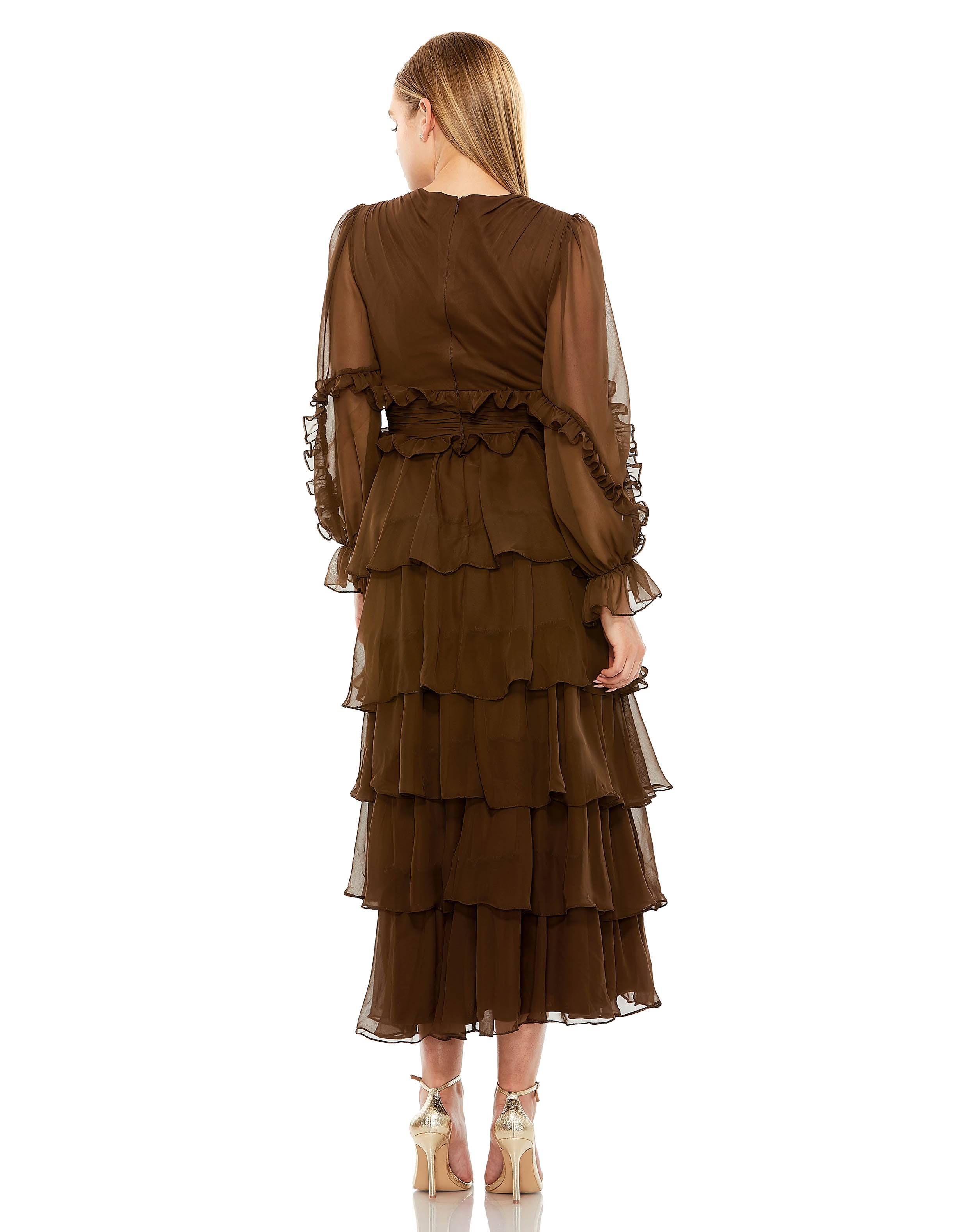 Long Sleeve Tiered Ruffle Dress | Sample | Sz. 2