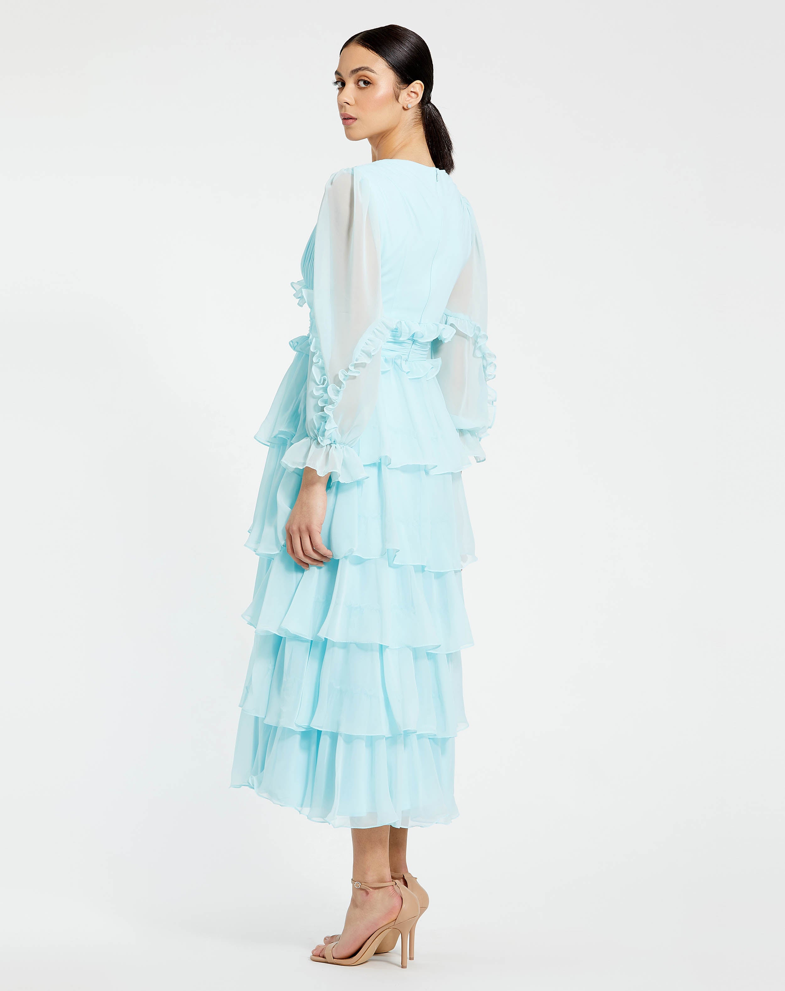 Long Sleeve Tiered Ruffle Dress | Sample | Sz. 2