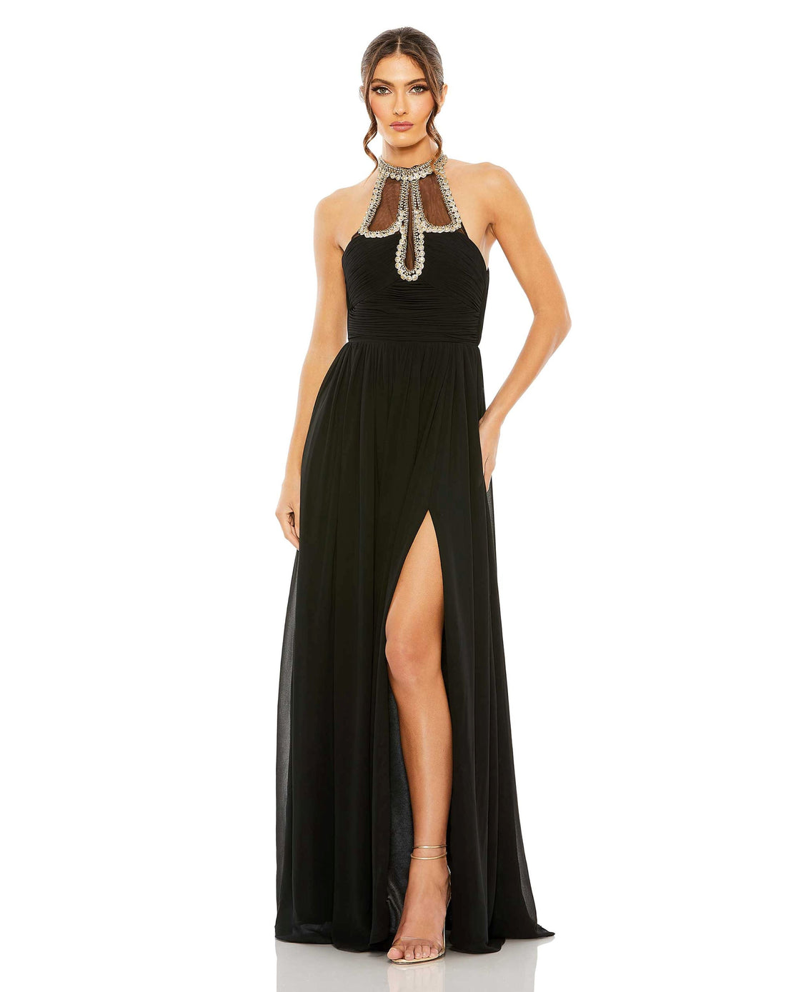 Halter Jewel Embellished Sleeveless Gown | Sample | Sz. 2 - Final Sale