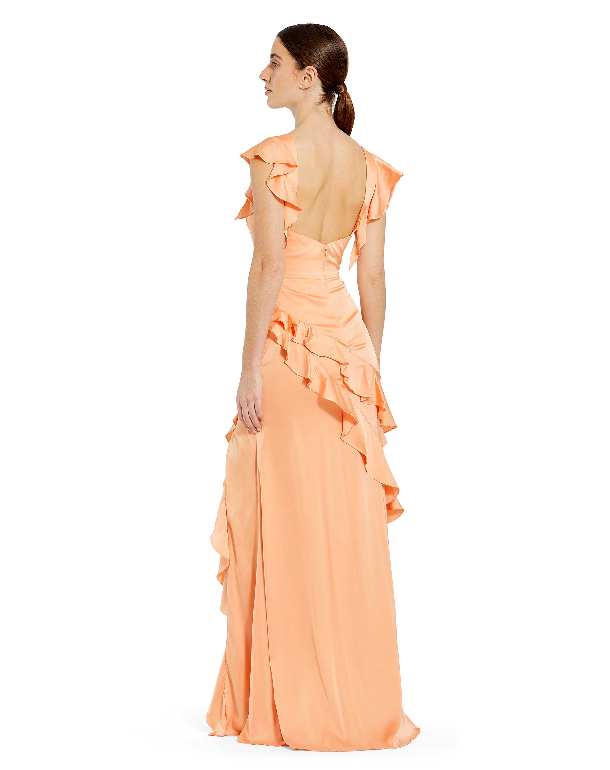 Flutter Sleeve Asymmetrical Gown | Sample | Sz. 2