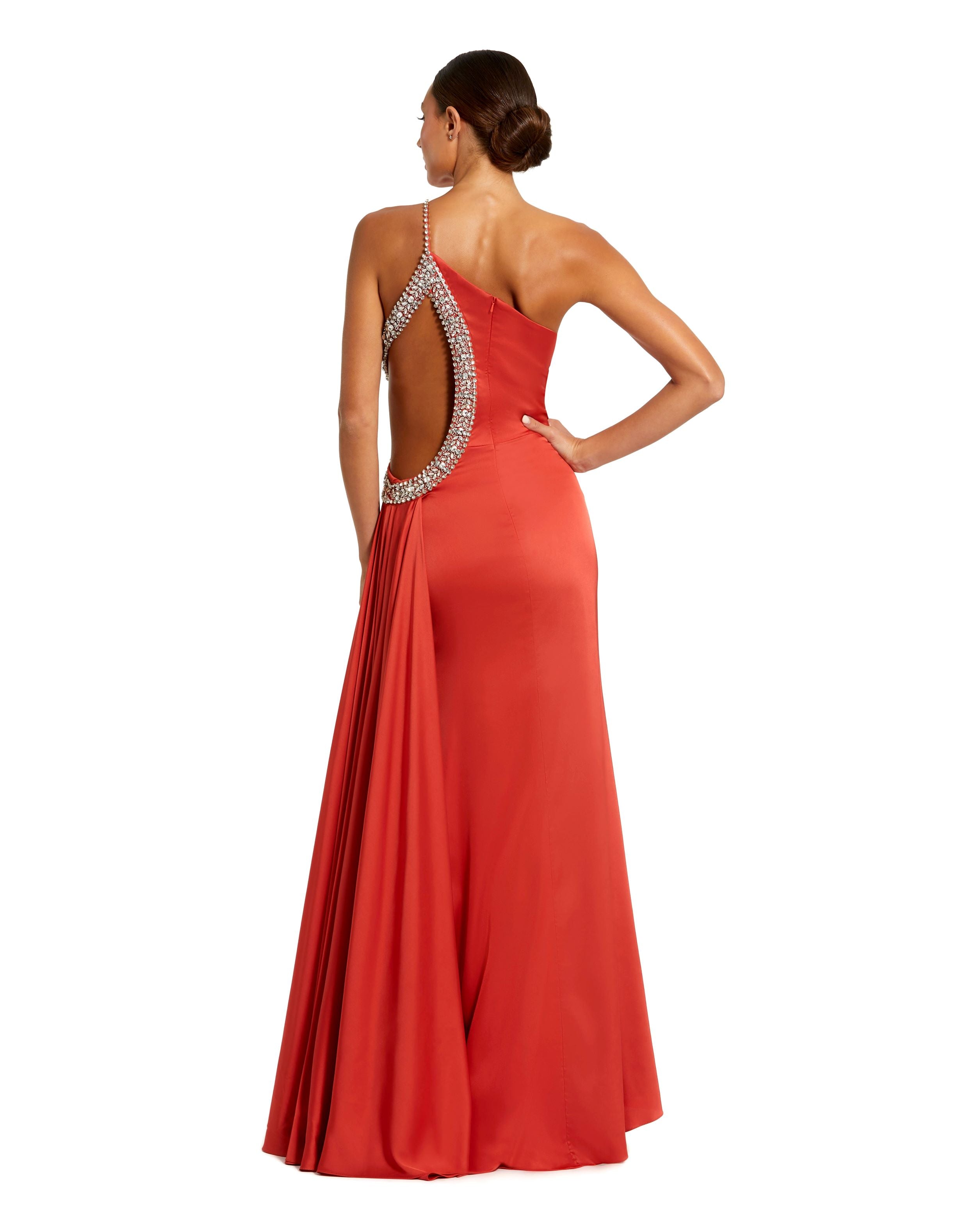 Jewel Embellished Side Cut Out Gown