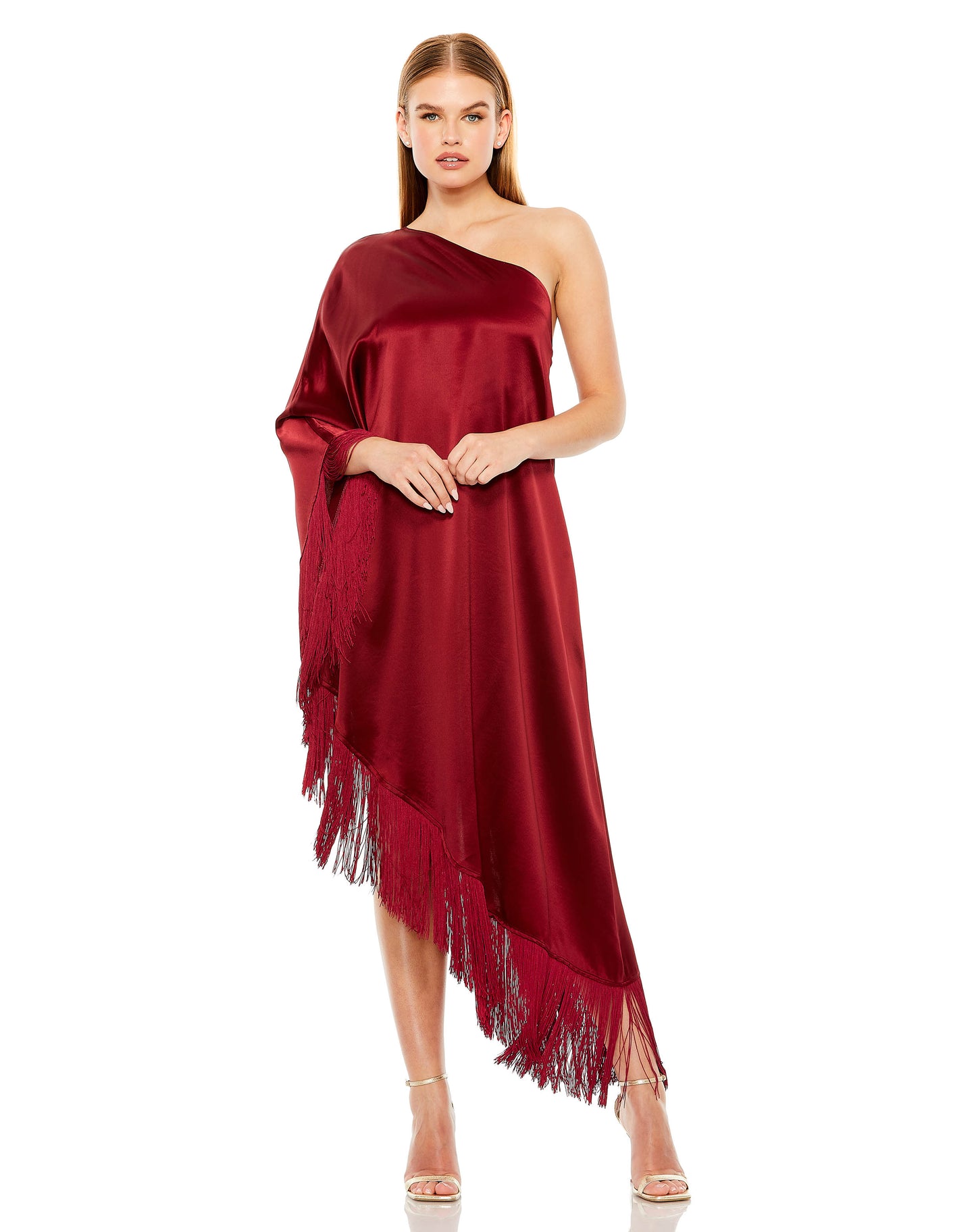 One Shoulder Fringe Kaftan Dress | Sample | Sz. 2