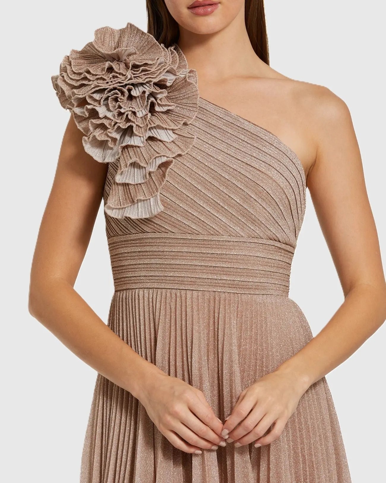 strapless open back dress Motel Panolia Bow Front Pleat Mini Dress in Black and White