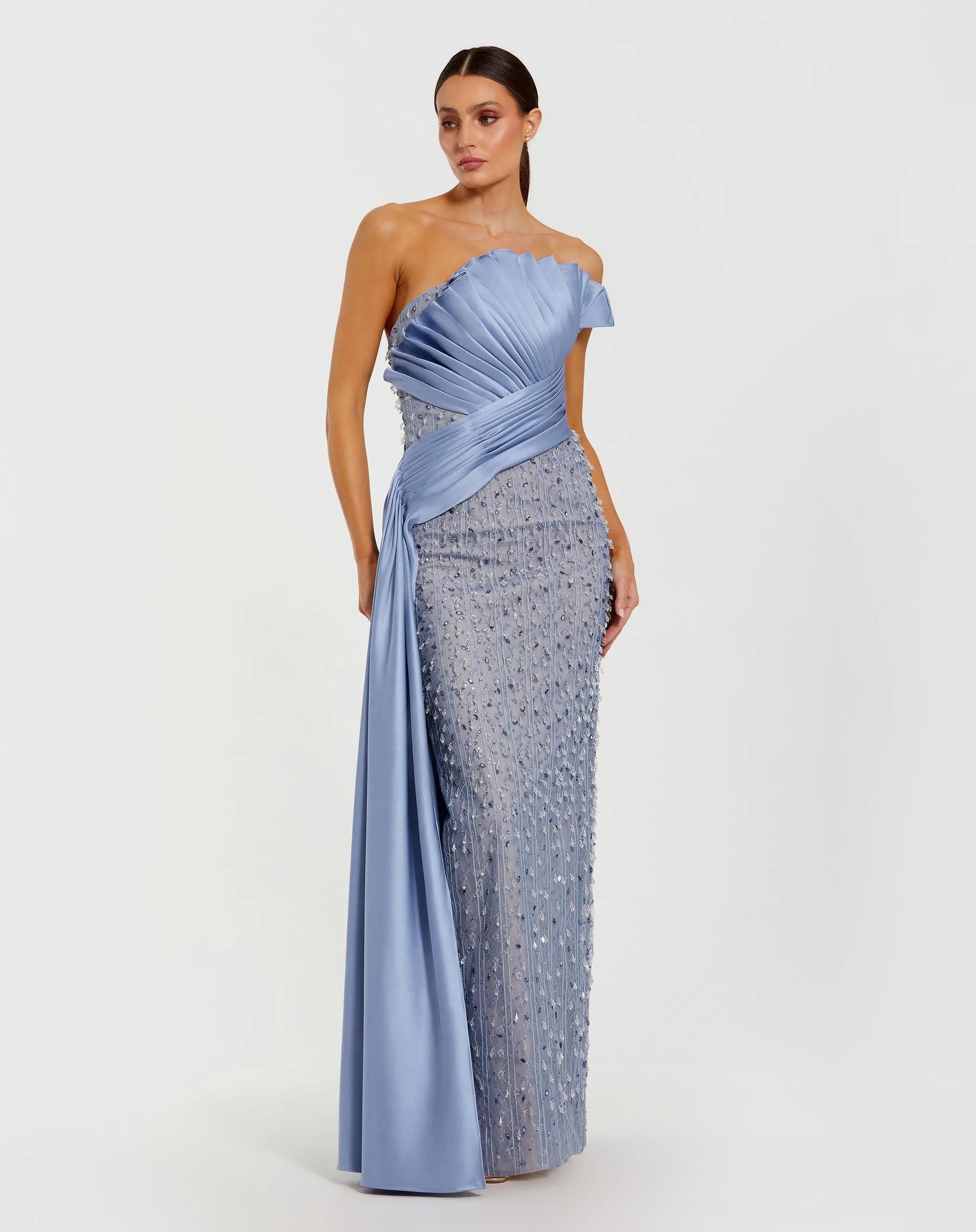 mac duggal bridesmaid dresses Dress 20726 this chiffon gown features a draped cowl neckline Mac Duggal bridesmaid dress by