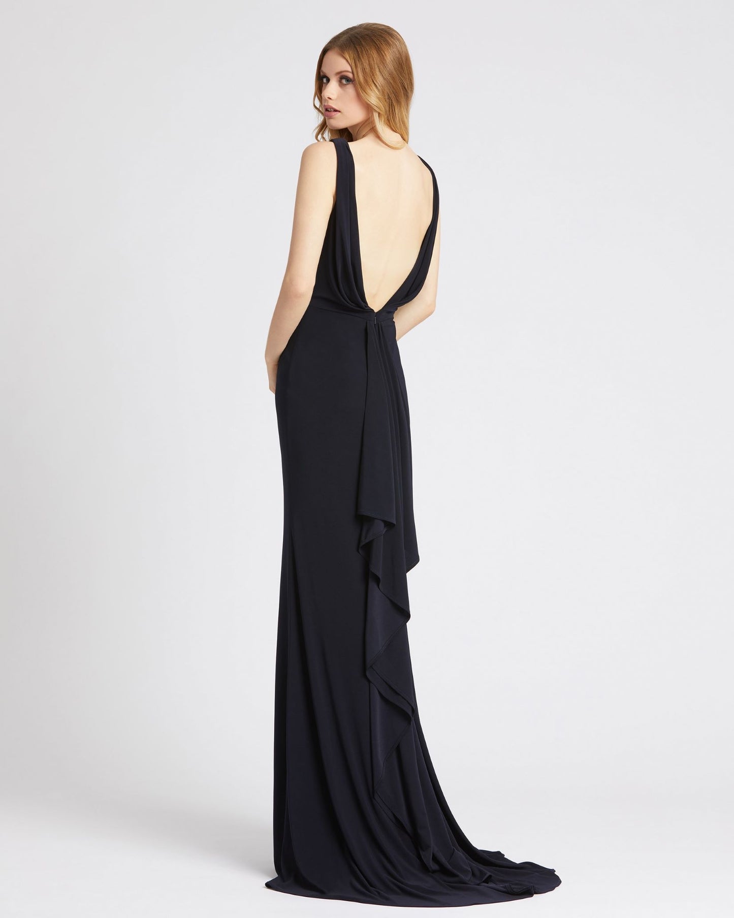 Sleeveless V Neck Jersey Gown