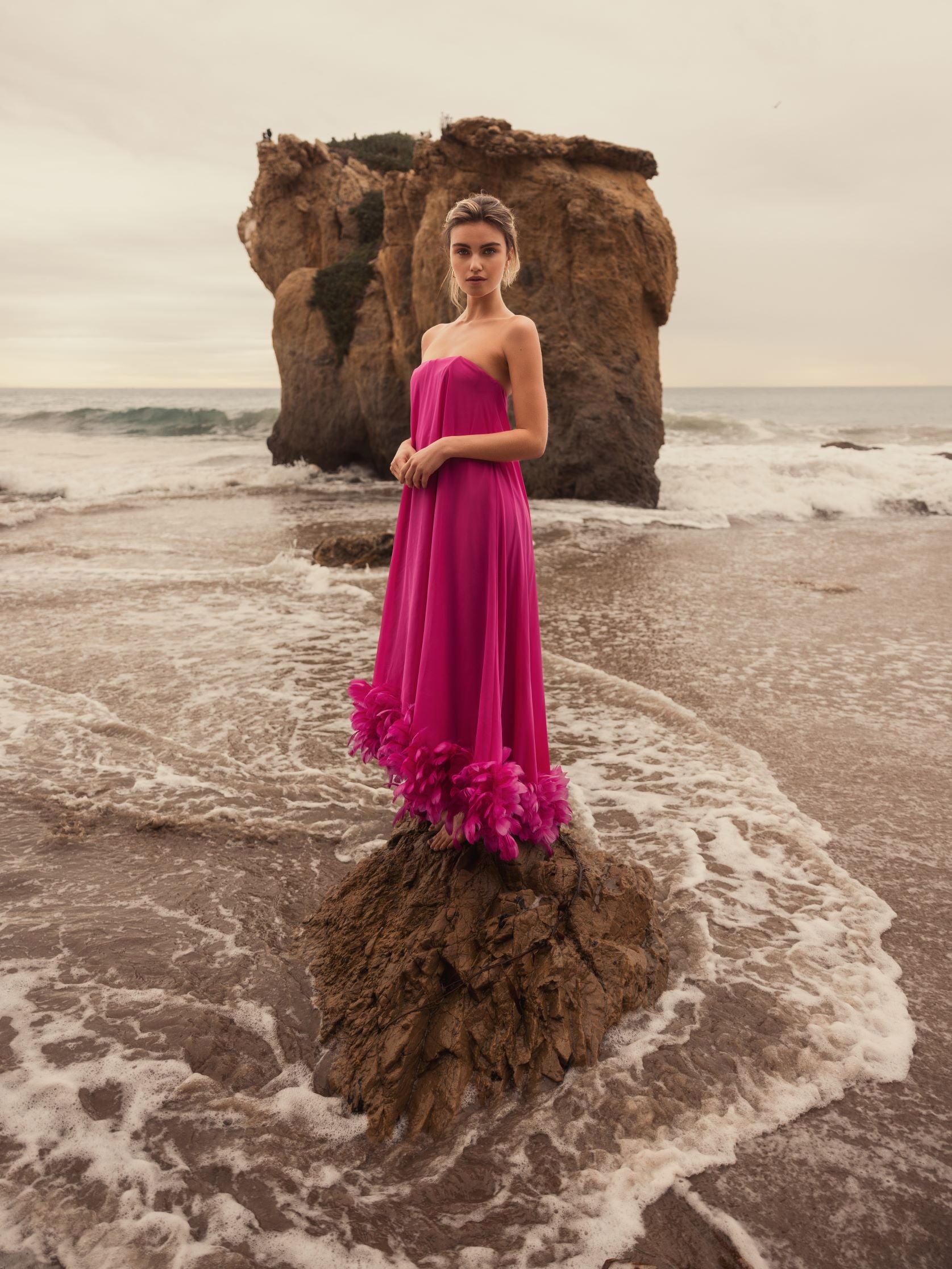 Mac Duggal Style 6182 Hand Embellished Floral Long Sleeve A Line Gown Dress