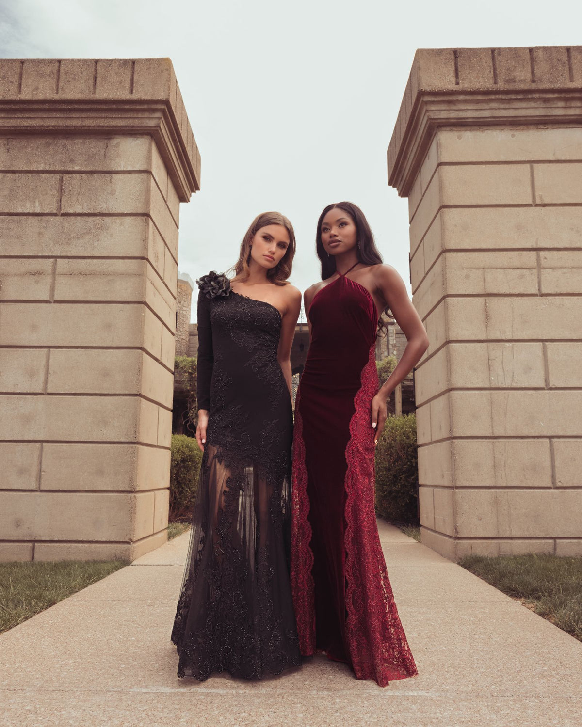 Black 3D Floral One Shoulder Mermaid Gown - Mac Duggal
