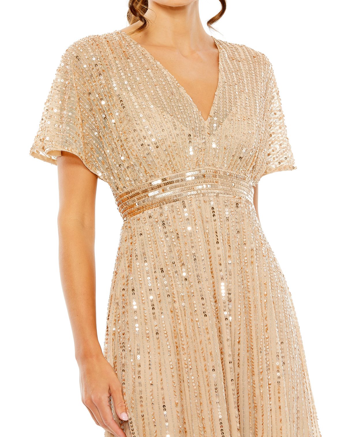 A Line Embellished Short Sleeve Dress