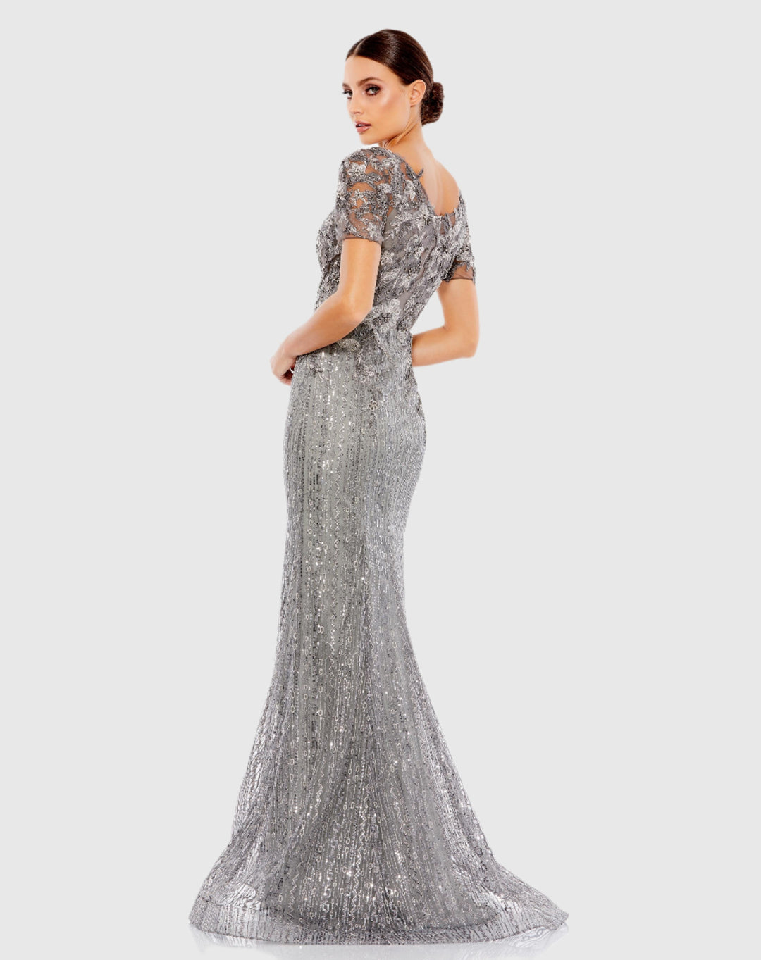 Embellished V Neck Cap Sleeve Trumpet Gown – Mac Duggal