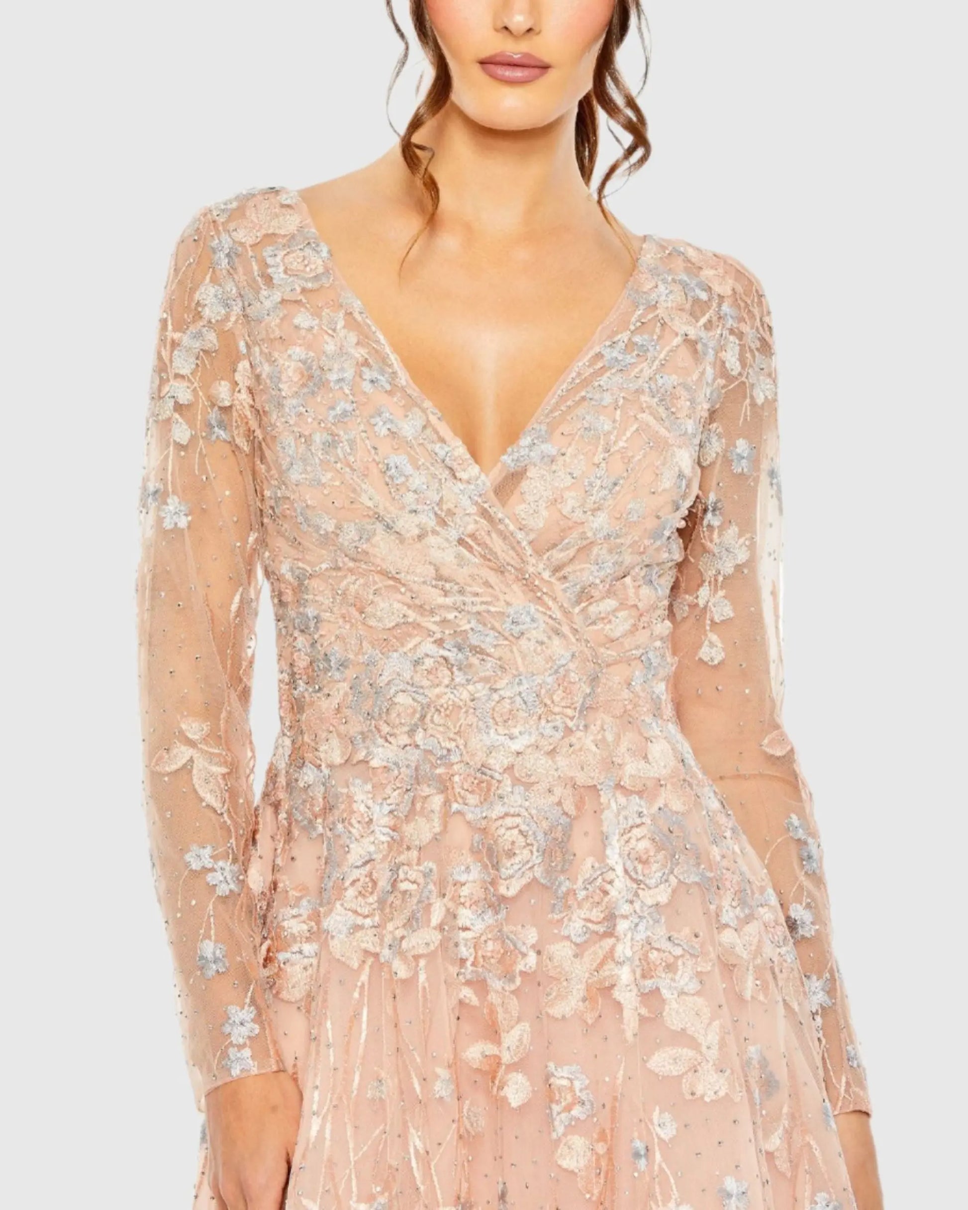 peach lace long sleeve dress Yara lace maxi dress , Comes with inner dress, Color- peach and burgundy , Sizes 6-16, #95,000