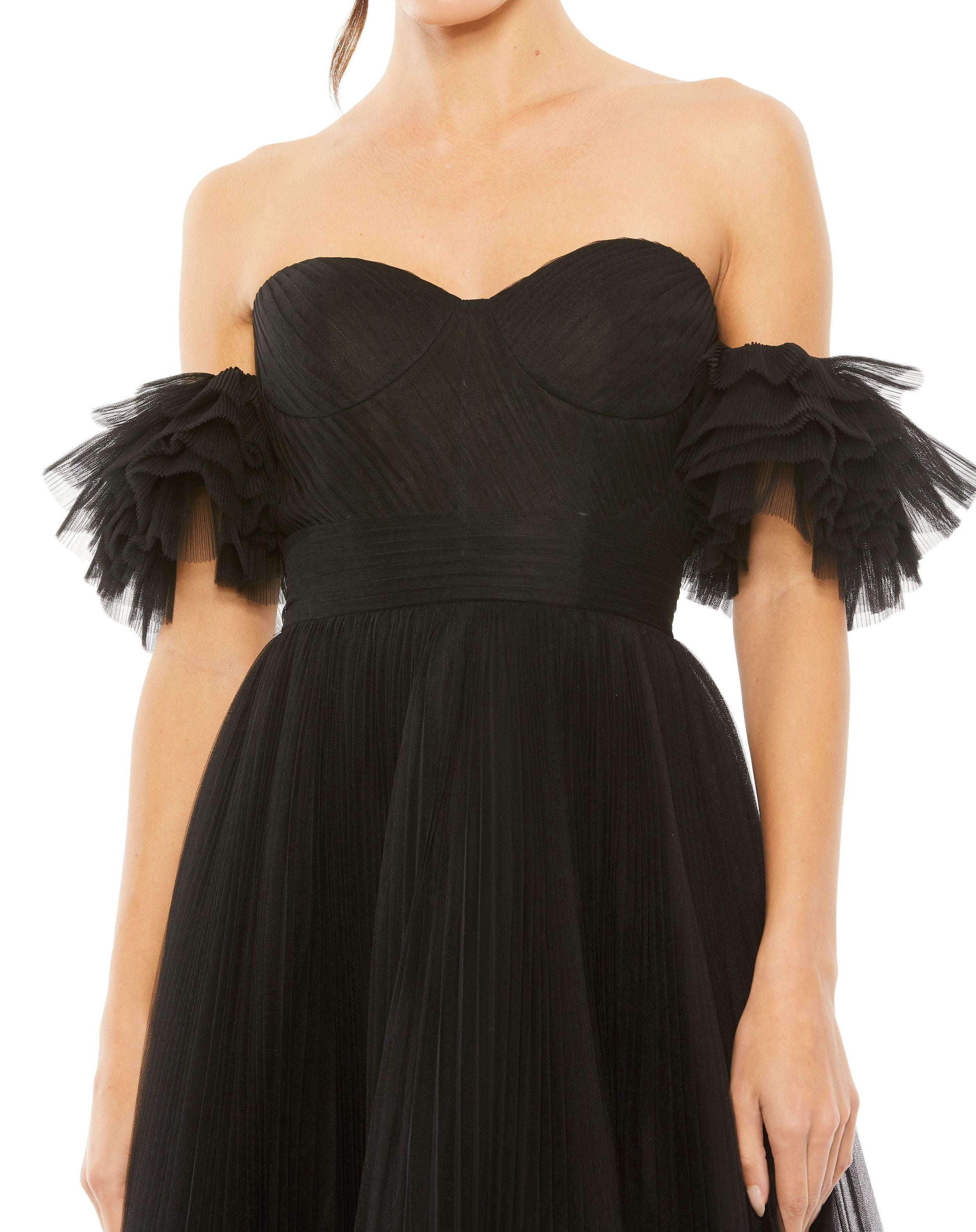 Off The Shoulder Tulle A Line Gown