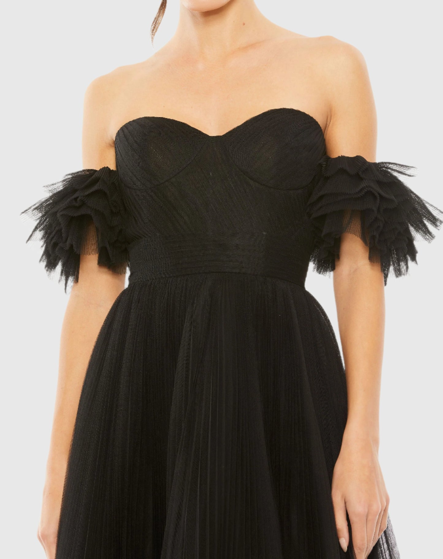 Off The Shoulder Tulle A Line Gown