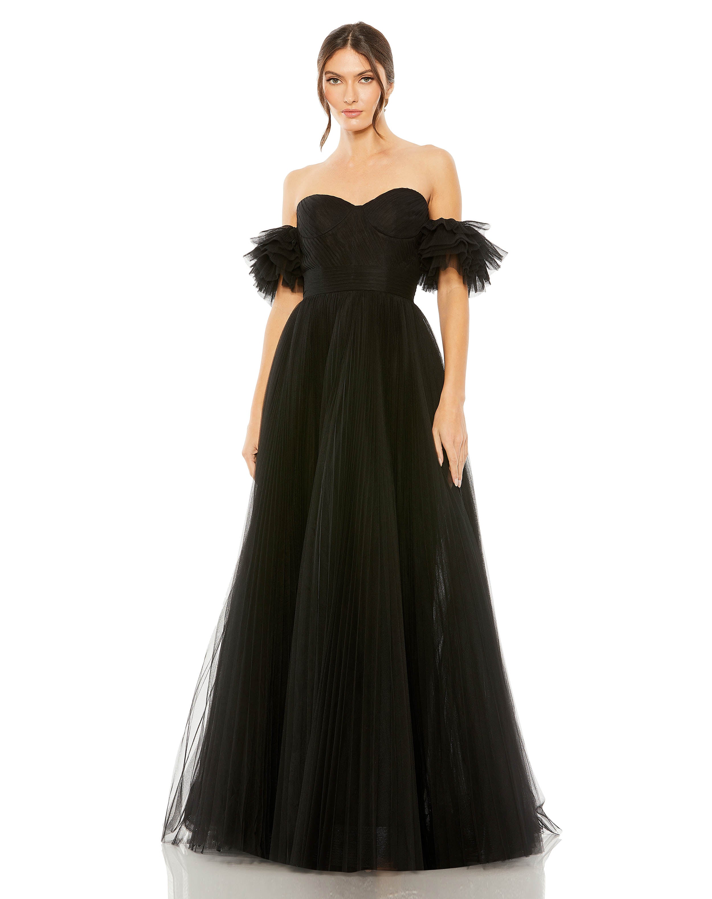 Off The Shoulder Tulle A Line Gown