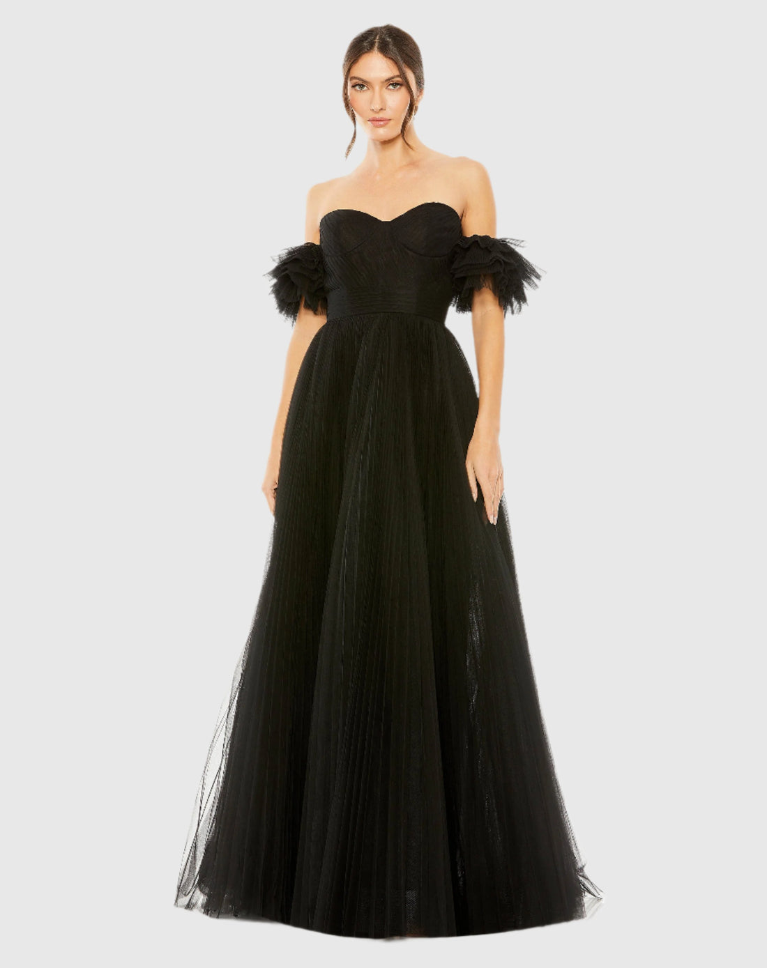 Off The Shoulder Tulle A Line Gown