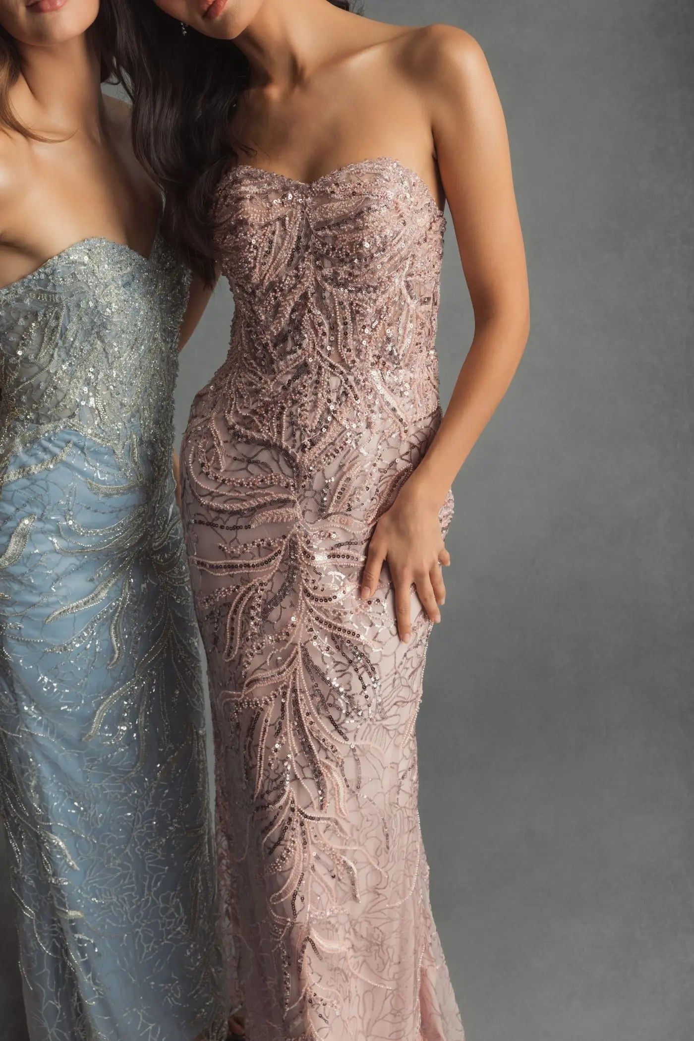 Pink Strapless Embellished Trumpet Gown - Mac Duggal