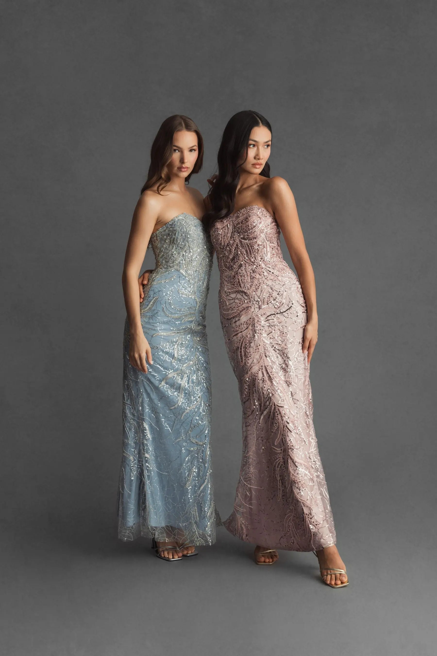 Blue Strapless Embellished Trumpet Gown - Mac Duggal