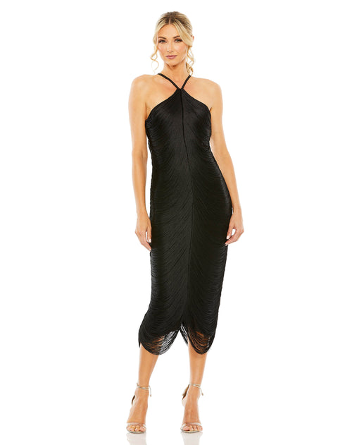 Fringe halter neckline gown | Sample | Sz. 2