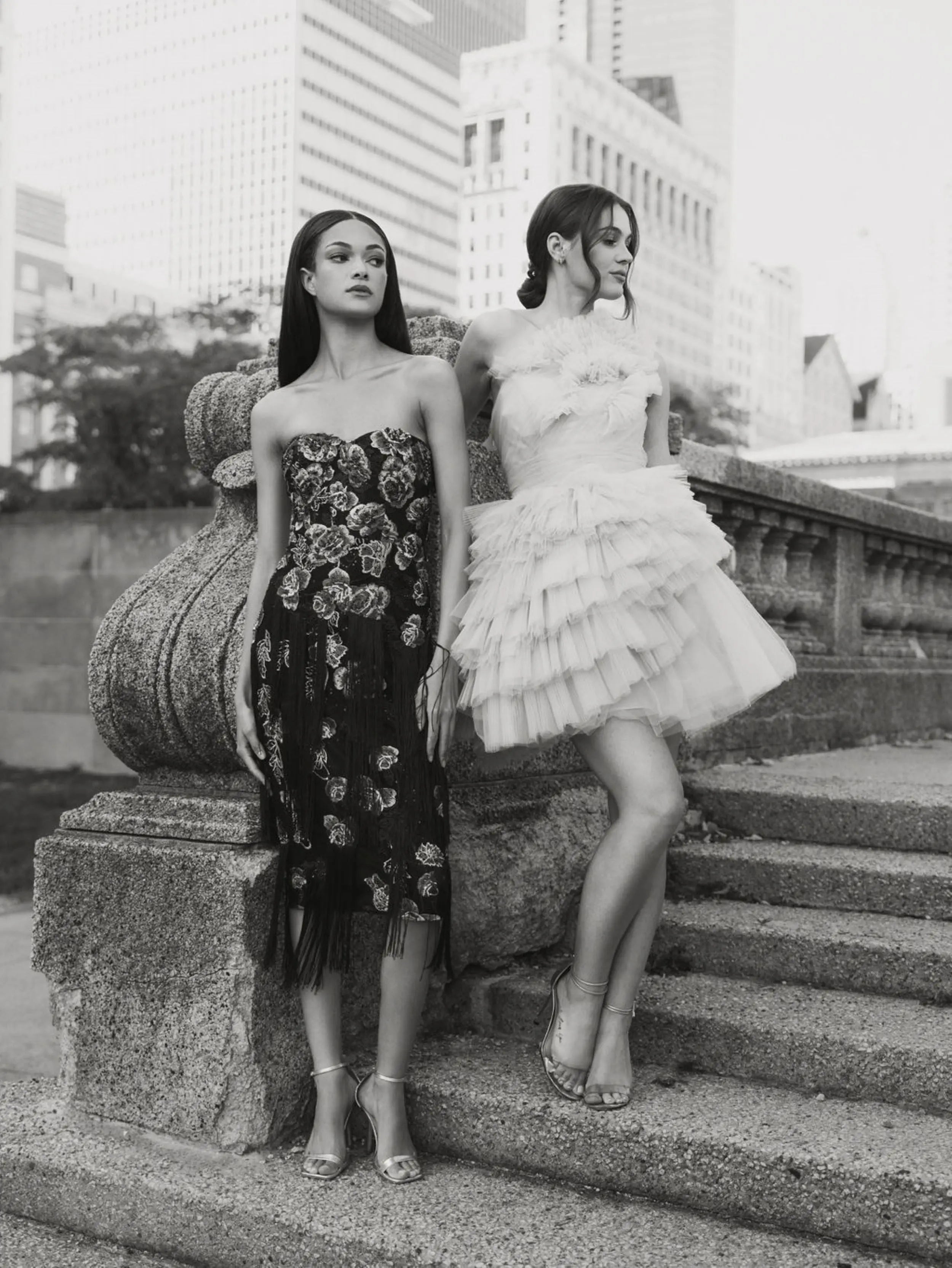 Strapless Floral Embroidered Midi Dress With Fringe Detailing - Mac Duggal