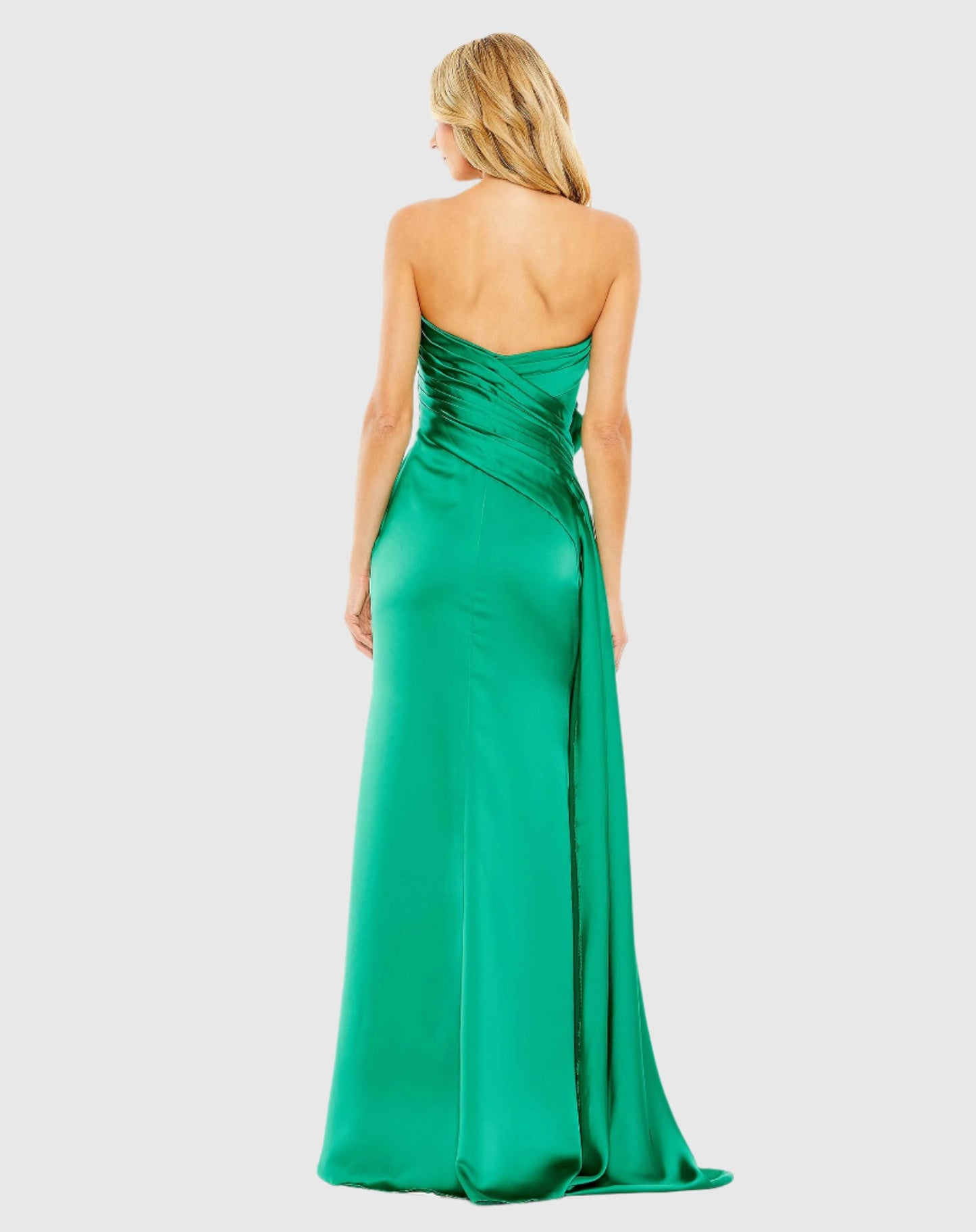 Strapless Bow Front Detailed Gown