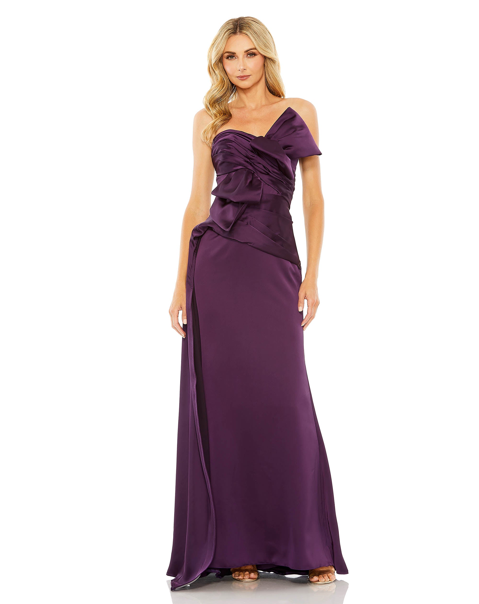 Strapless Bow Front Detailed Gown