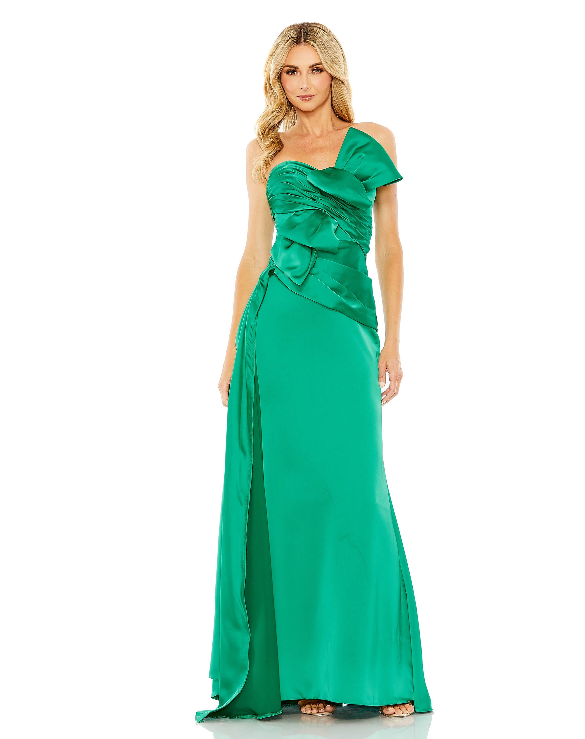 Strapless Bow Front Detailed Gown