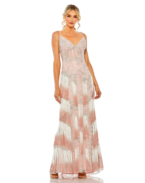 Ombre Fringe Detailed Gown | Sample | Sz. 2