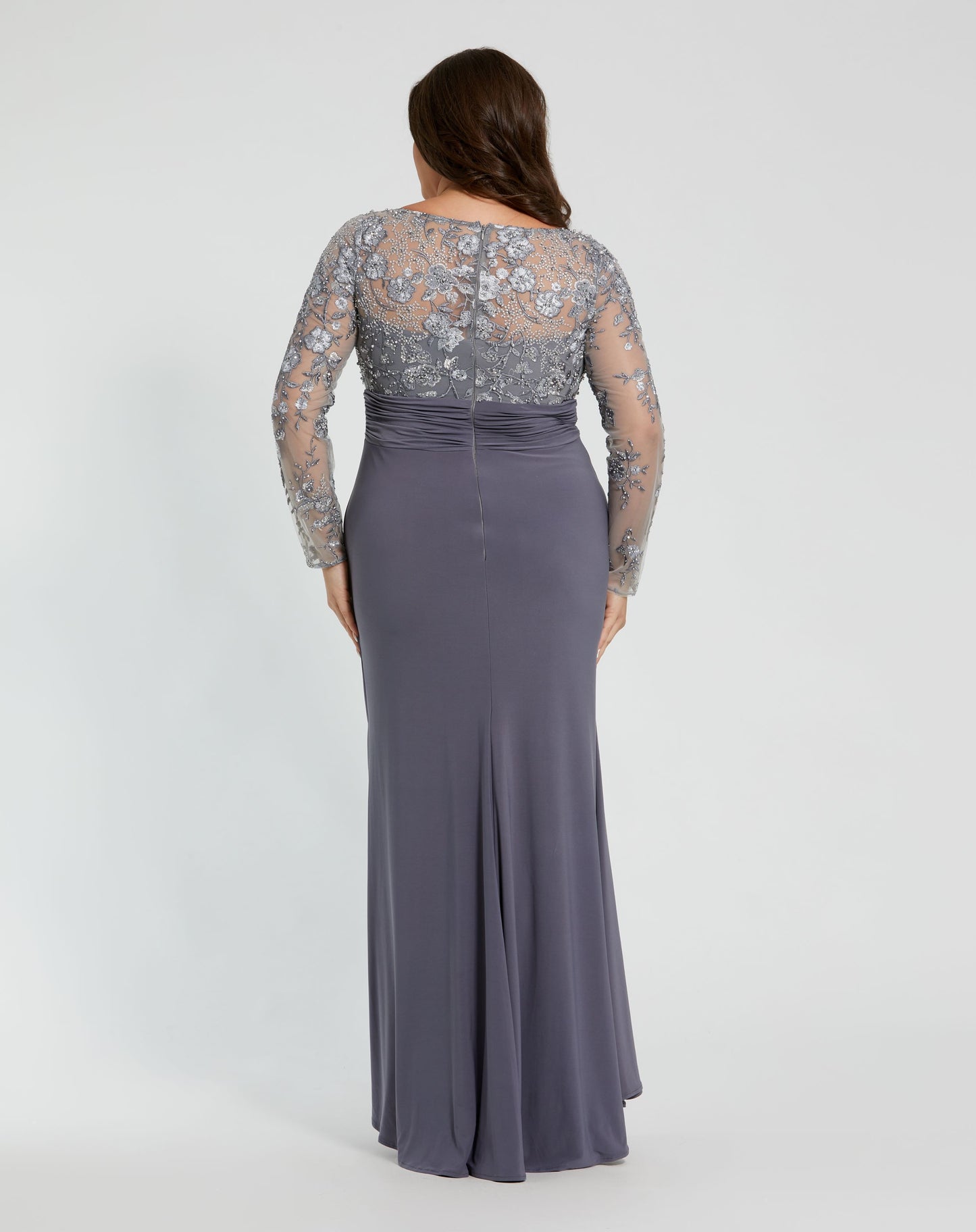 Embroidered Top Jersey Skirt Gown