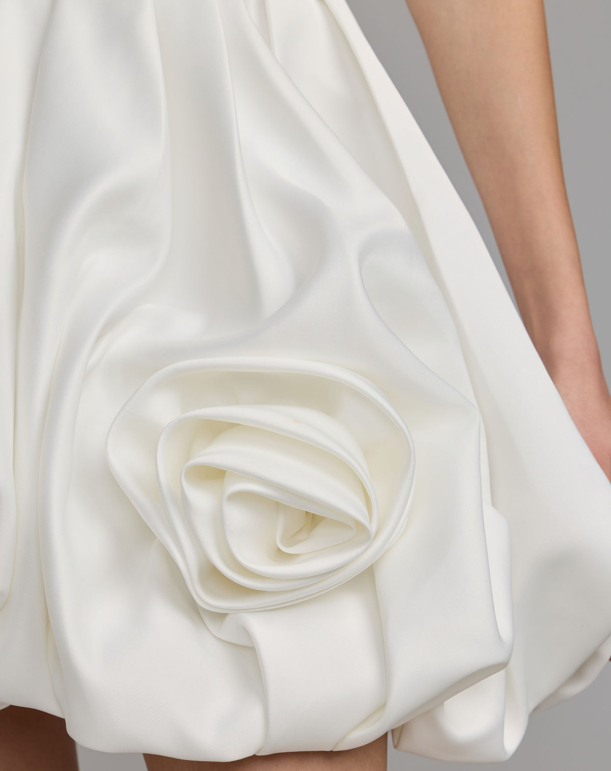 Ivory Strapless Mini Dress With 3D Rosette - Ieena for Mac Duggal