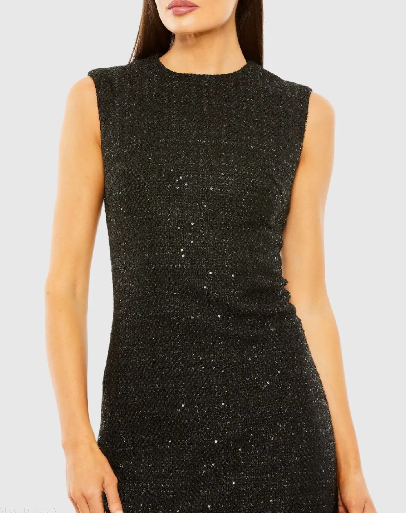 Mac Duggal A-Line Shift Dress with Feather Trim Black Size L Mac Duggal A-Line Shift Dress with Feather Trim Black Size L