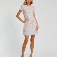 Cap Sleeve Floral Button Detail Shift Dress