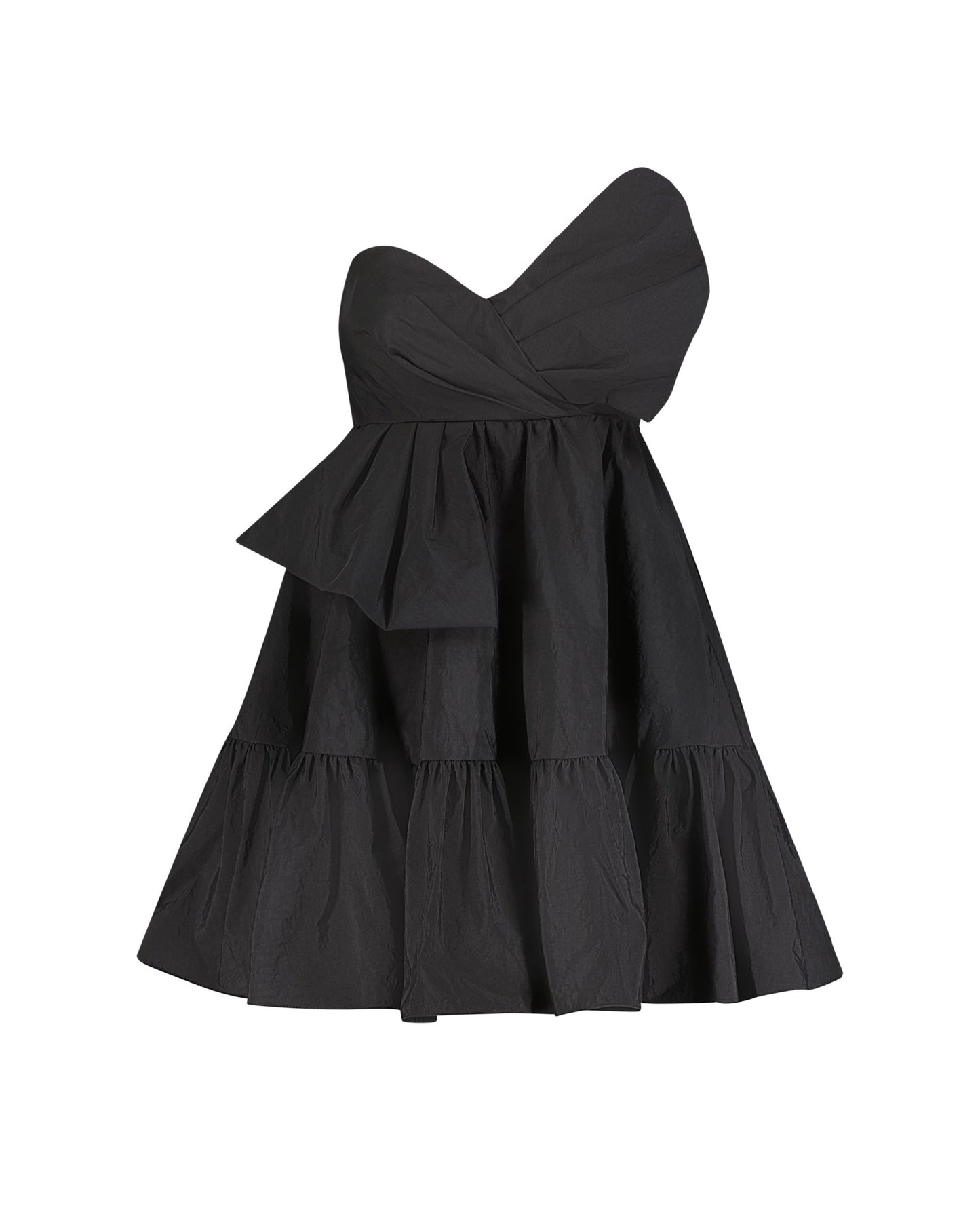 Mini-robe bustier en faille avec nœud torsadé