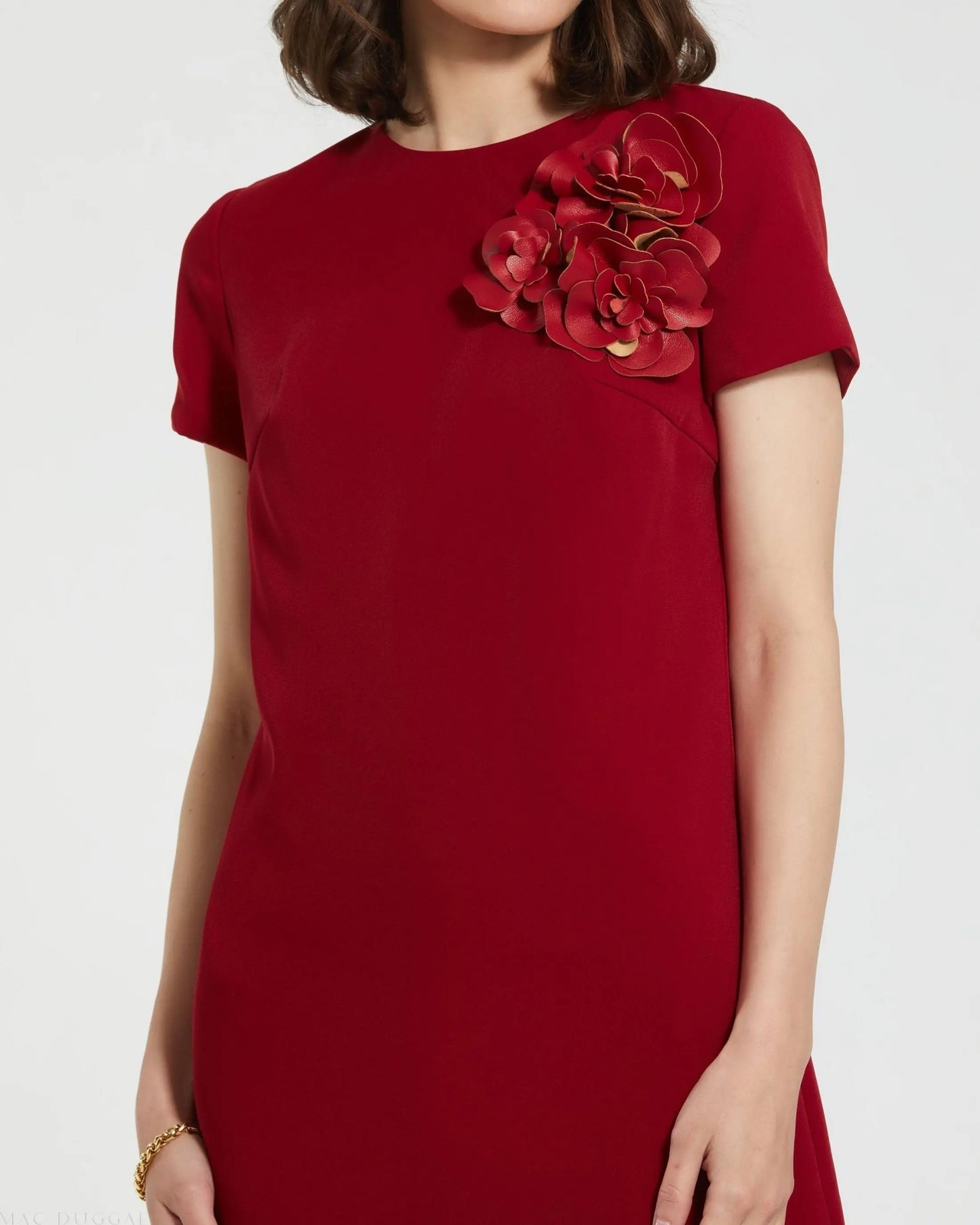 red cap sleeve mini dress Linen Wrap Dress SADIE
