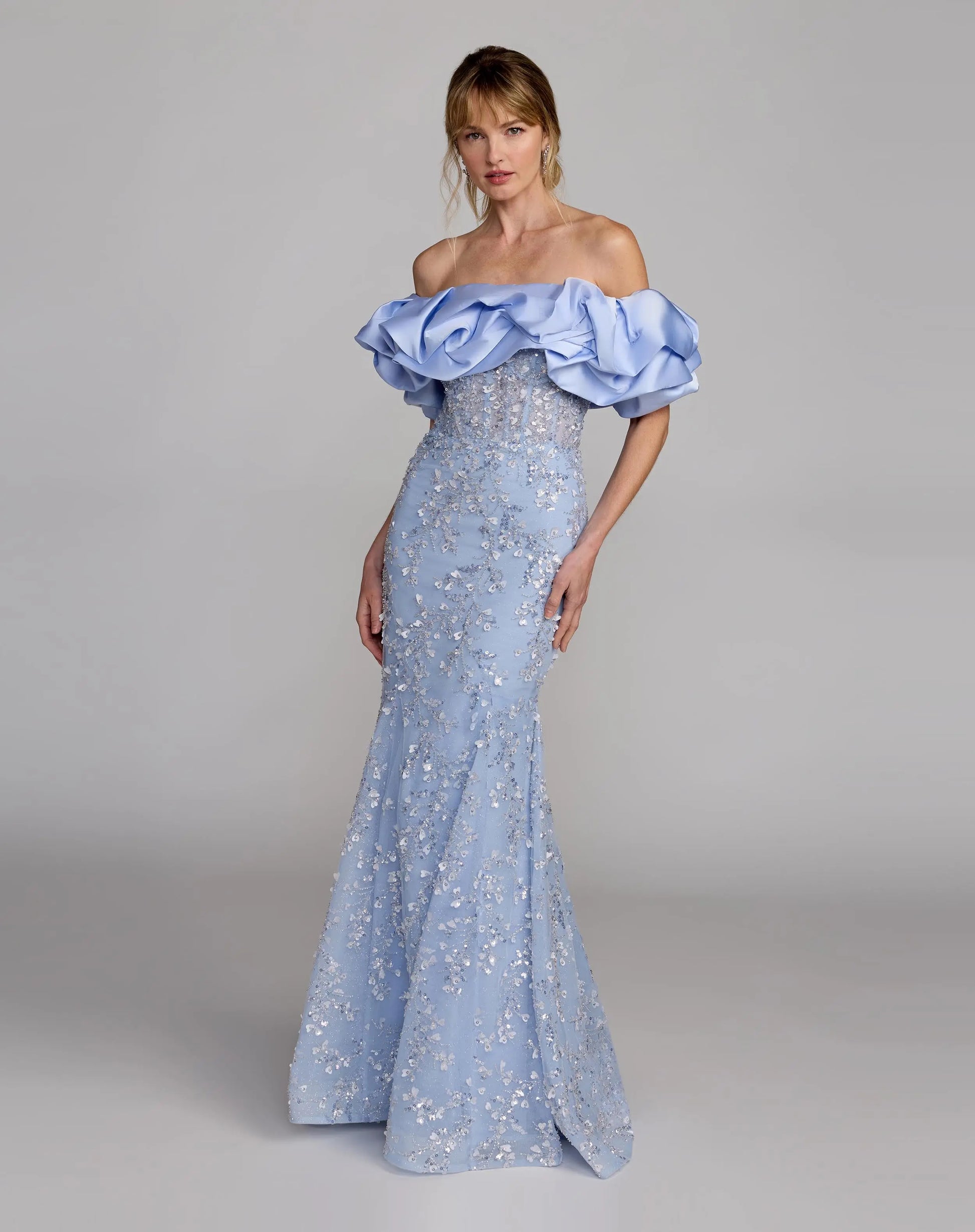 mac duggal off the shoulder beaded fit and flare dress Black Tulle Off The Shoulder Pearl Embellished Cocktail Dress