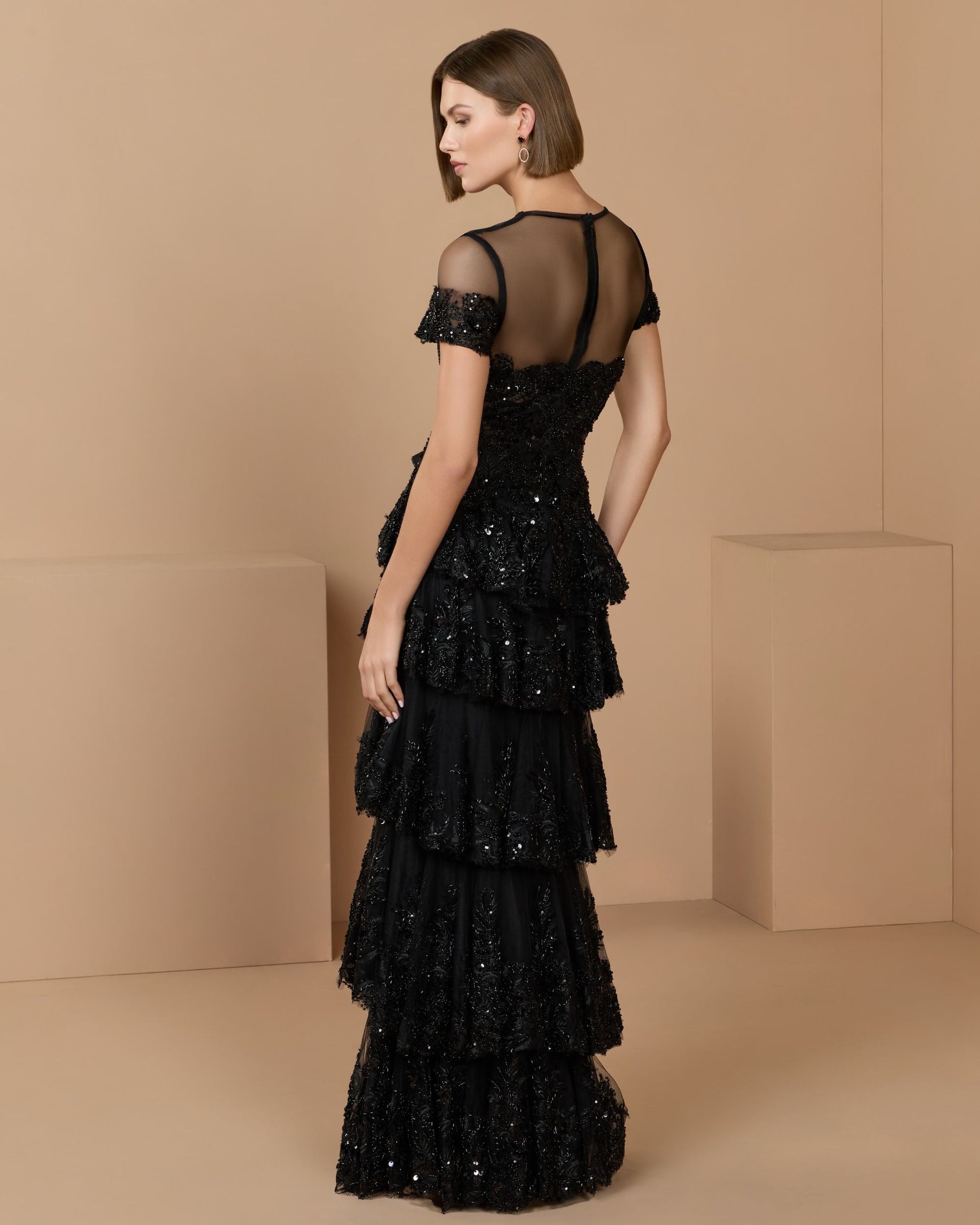 Mac Duggal Women's Embellished Tiered Gown - Black