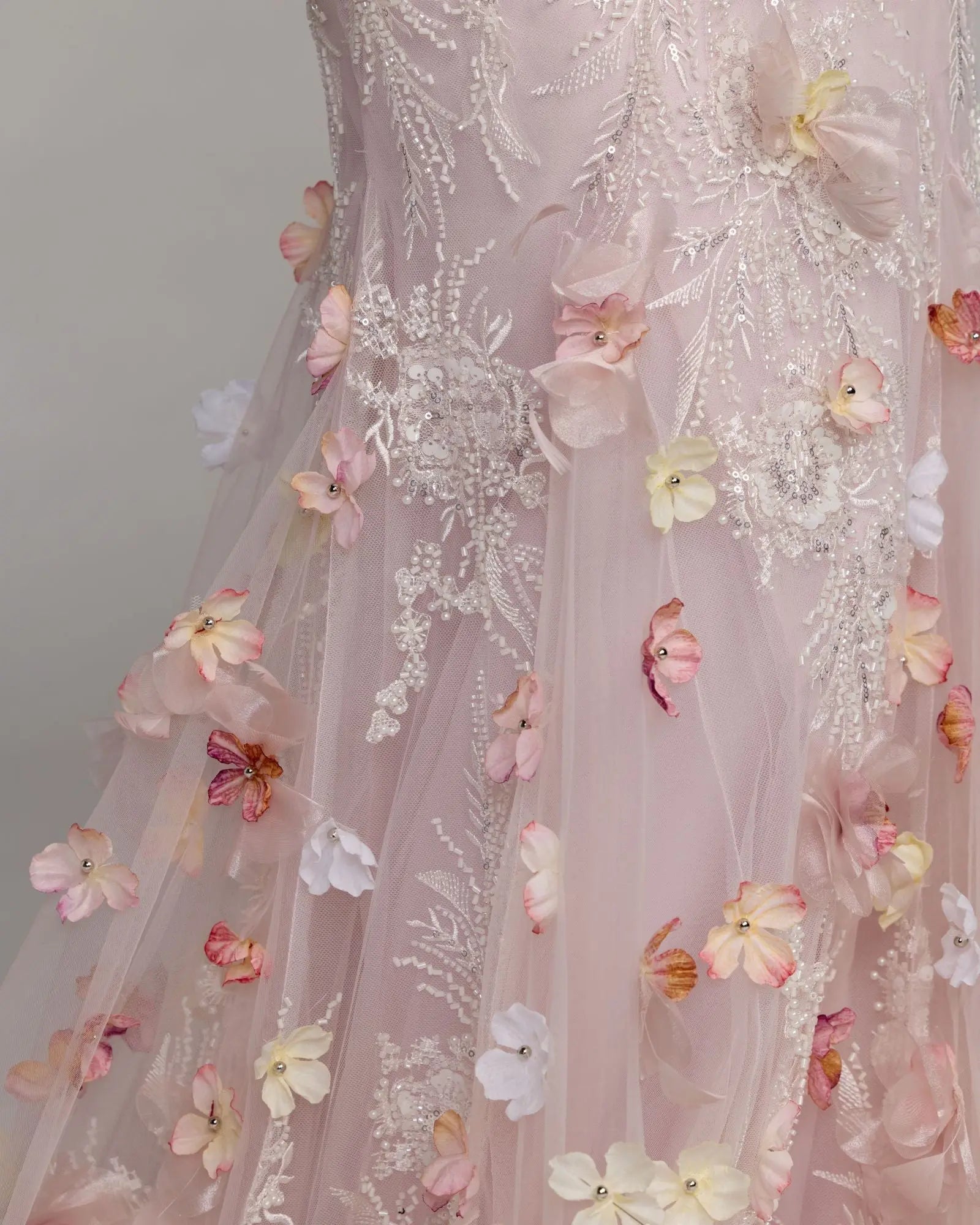 Pink Strapless Embellished Mermaid Gown With 3D Floral Hem | Mac Duggal Pink Strapless Embellished Mermaid Gown With 3D Floral Hem | Mac Duggal