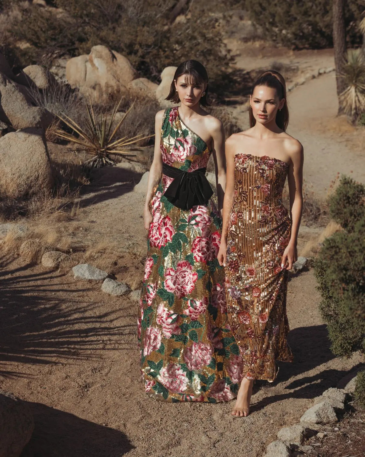 Multicolor One Shoulder Sequin Ballgown With Velvet Bow - Mac Duggal