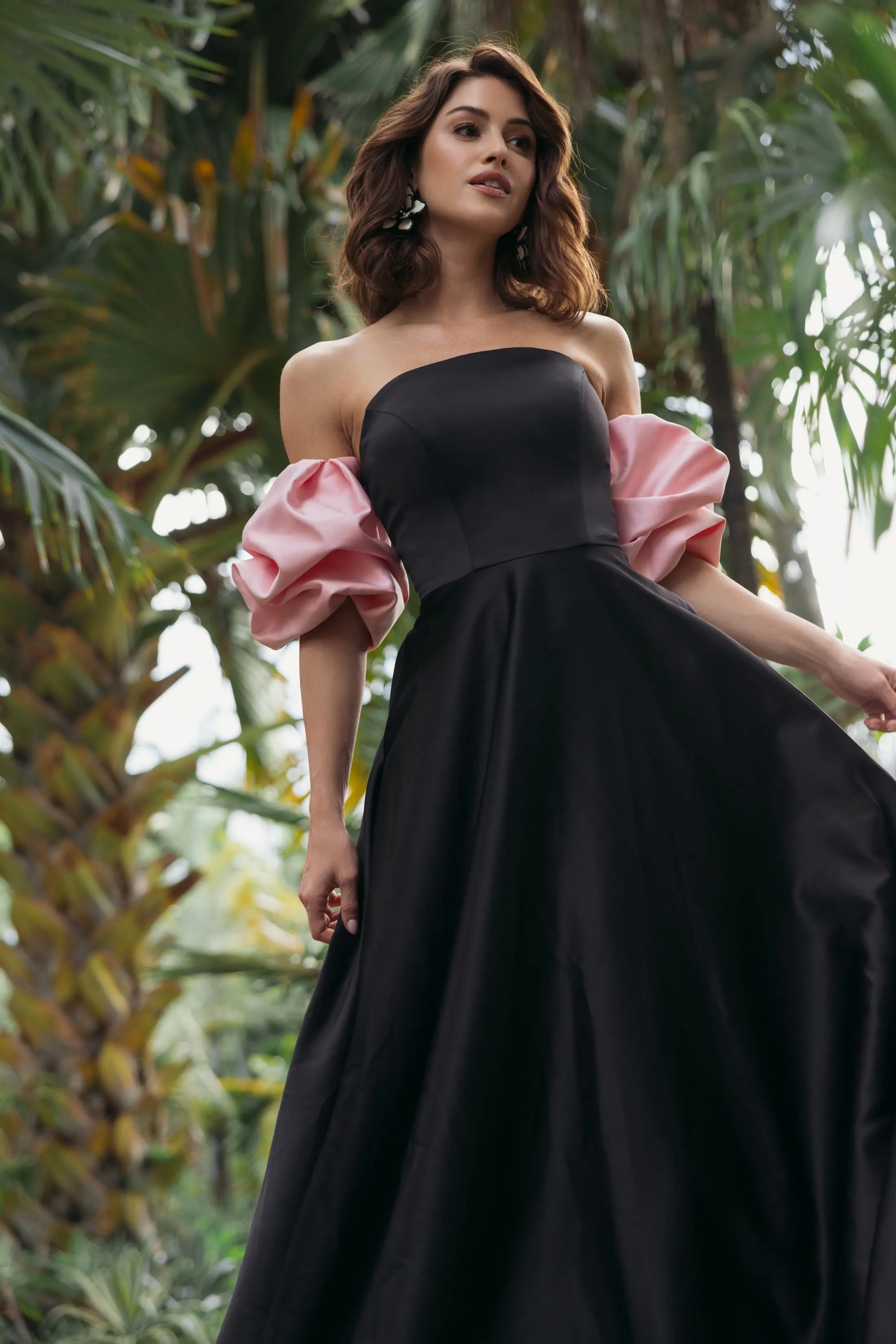black off shoulder puff sleeve dress Black Sweetheart Off The Shoulder Puff Sleeve Gown