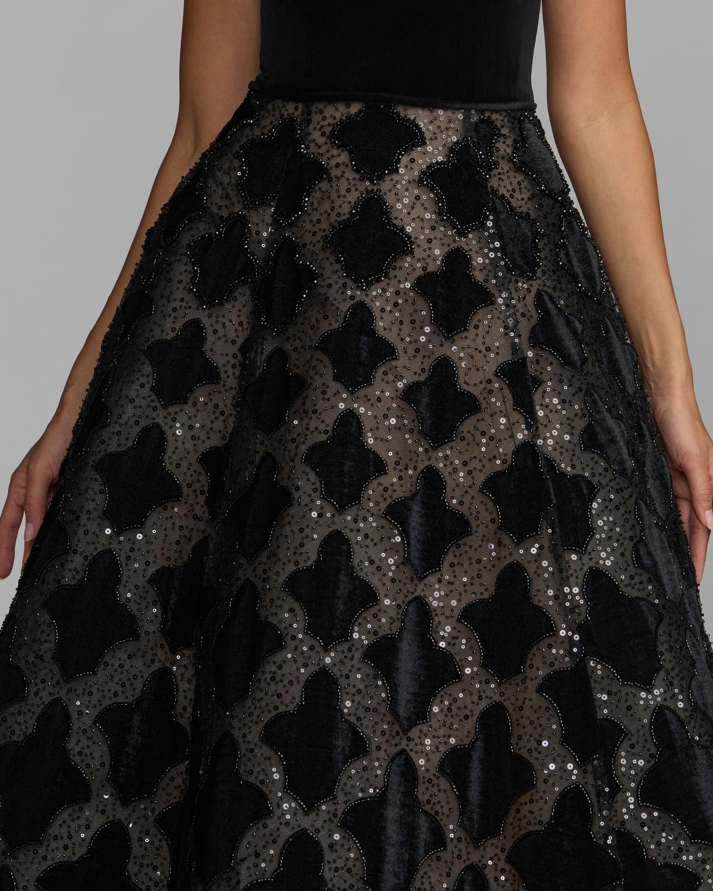 Black Velvet Strapless Ball Gown Mac Duggal