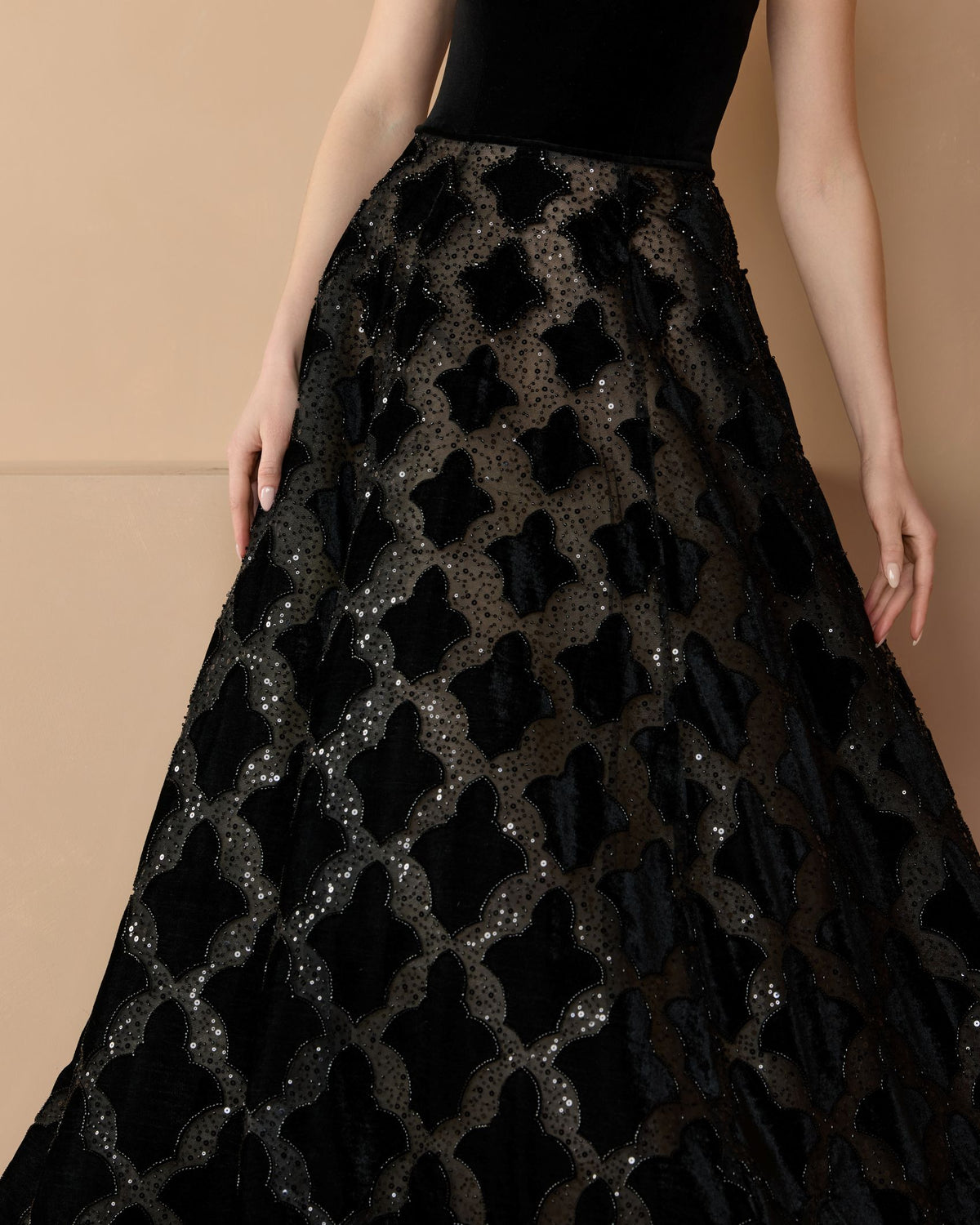 Black Velvet Strapless Ball Gown Mac Duggal