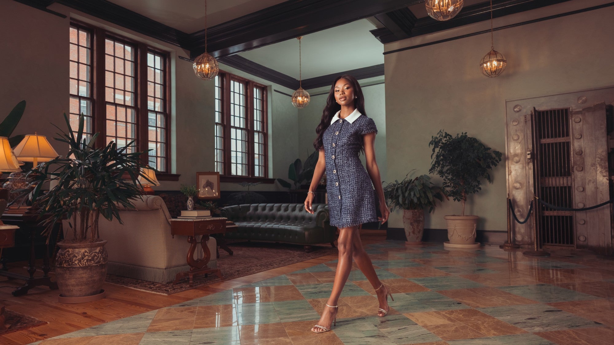 denim ruffle dress plus size Easy Days Hem Size:W44/34
