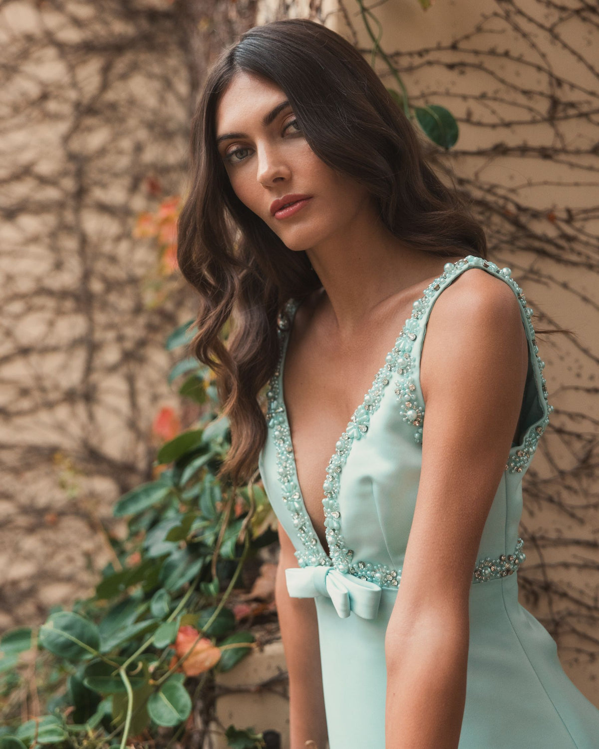 Mint Hand Beaded Detail A-Line Mini Dress - Ieena for Mac Duggal