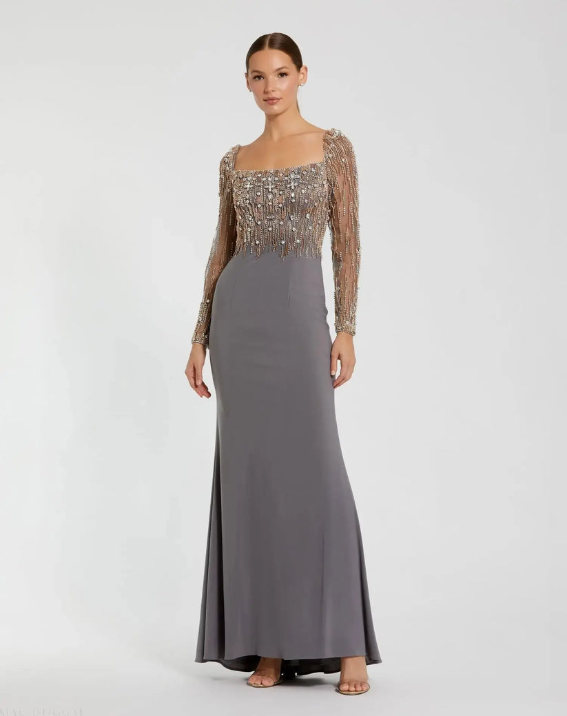42802 Cap Sleeve Sculpted Jersey Gown main image 0