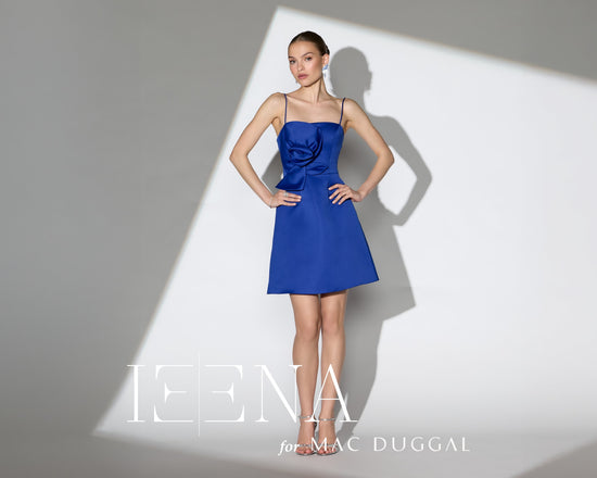 mac duggal women's ieena shimmer infused pleated mini dress Mac Duggal Women's Ieena Shimmer Infused