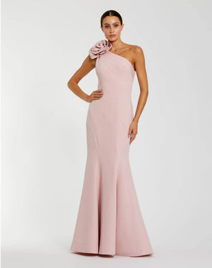 Pink Embellished Flutter Sleeve Gown | Mac Duggal