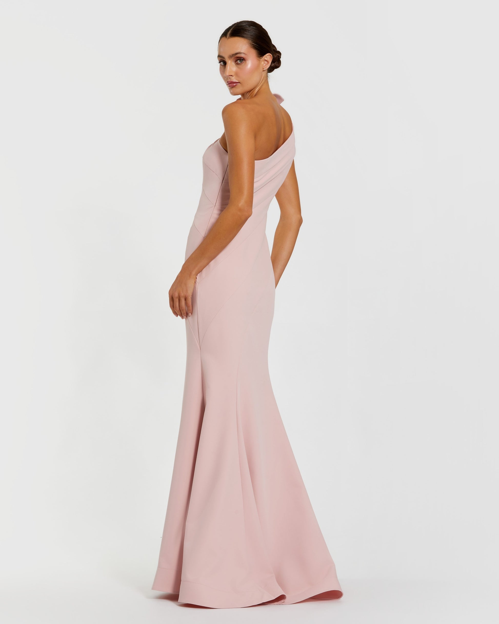 ImagePink One Shoulder Mermaid Gown With 3D Flower ieena for Mac Duggal