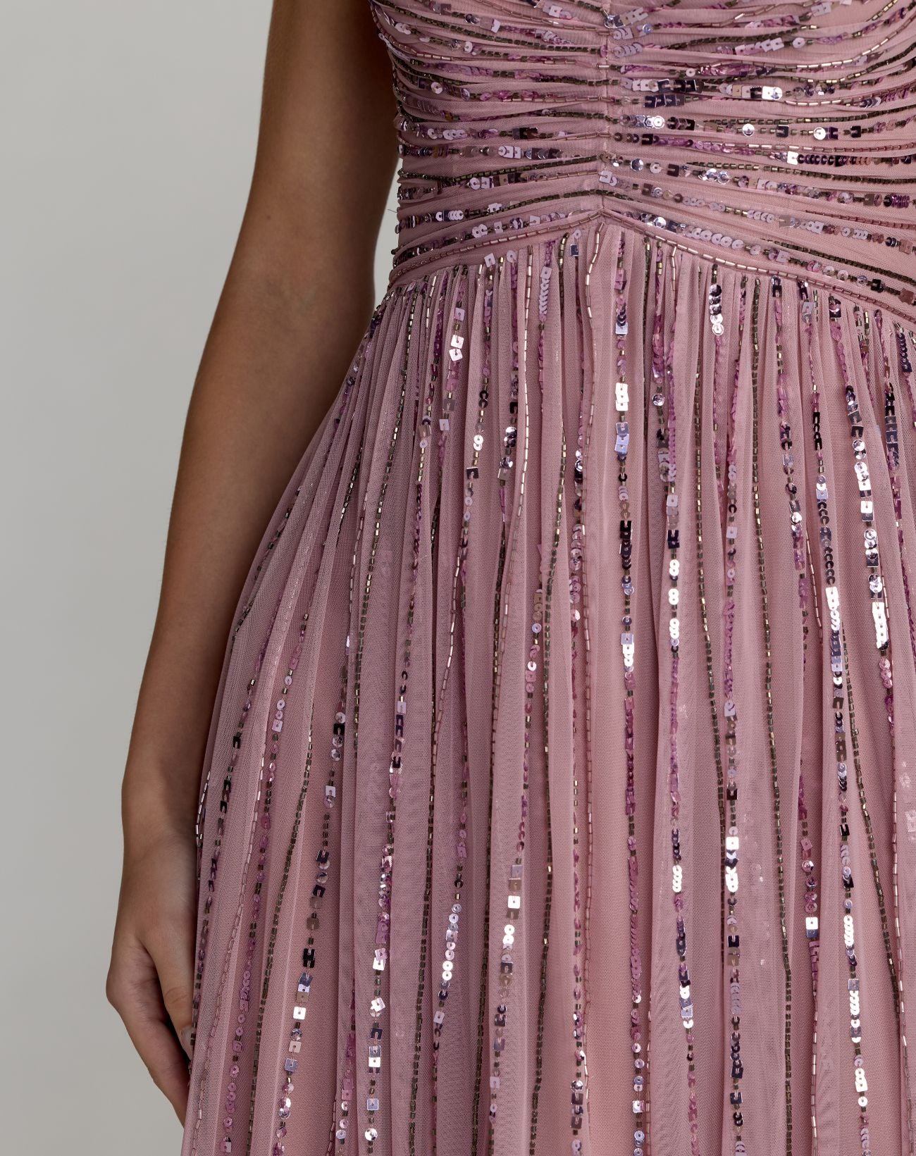 Purple Embellished Cap Sleeve Midi Dress - Mac Duggal
