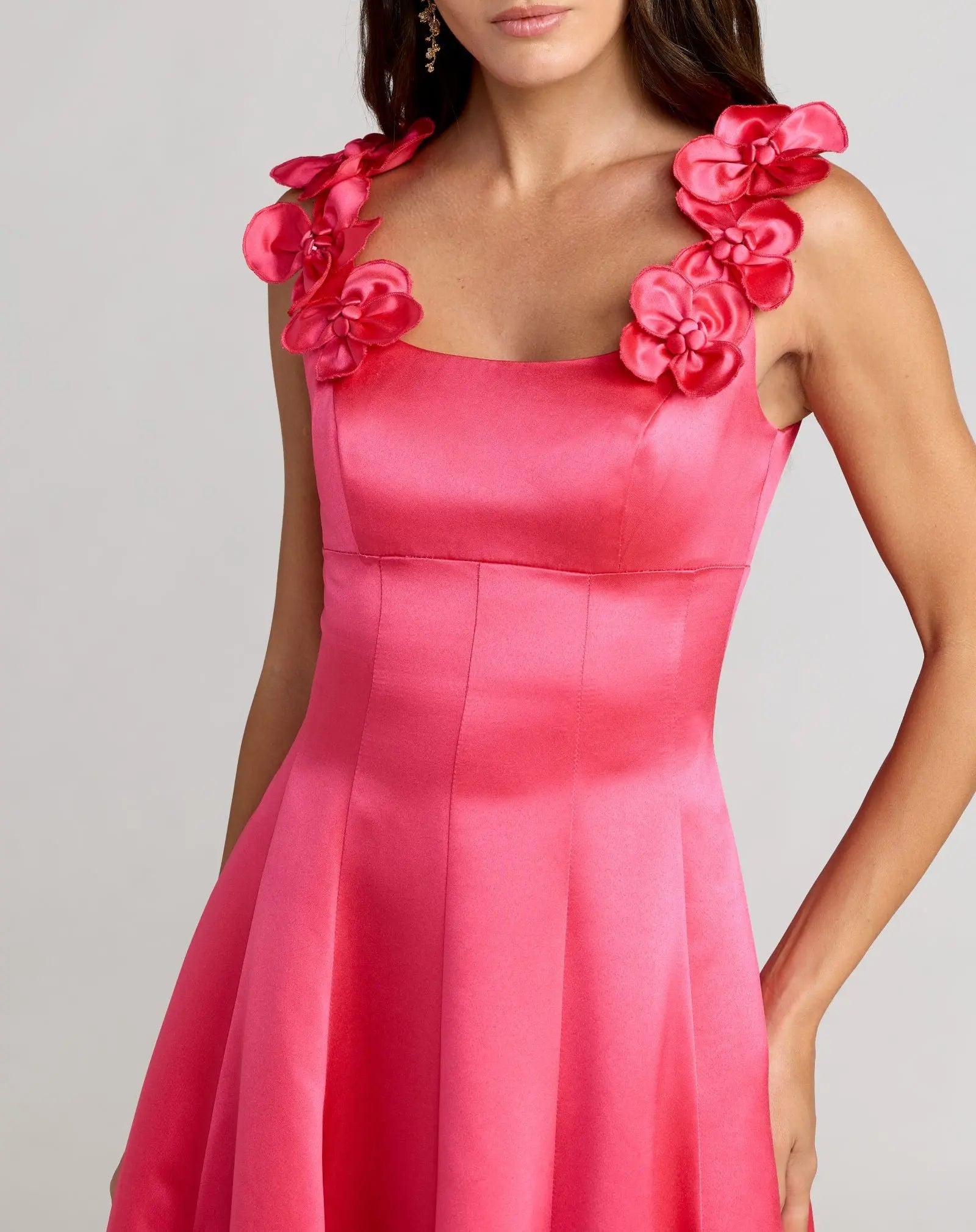 Mac Duggal Women's Embellished Satin Square-Neck Gown - Hot Pink