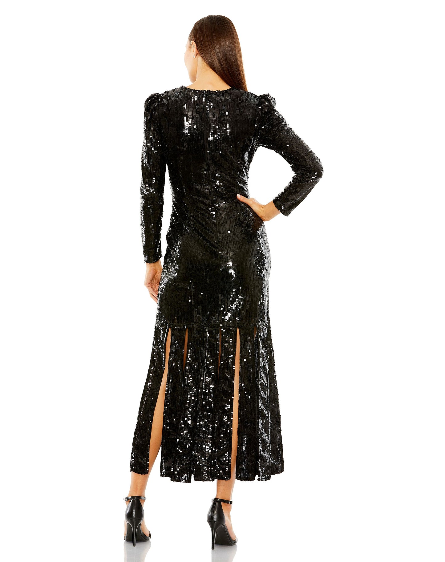 Long Sleeve High Neck Carwash Panel Dress