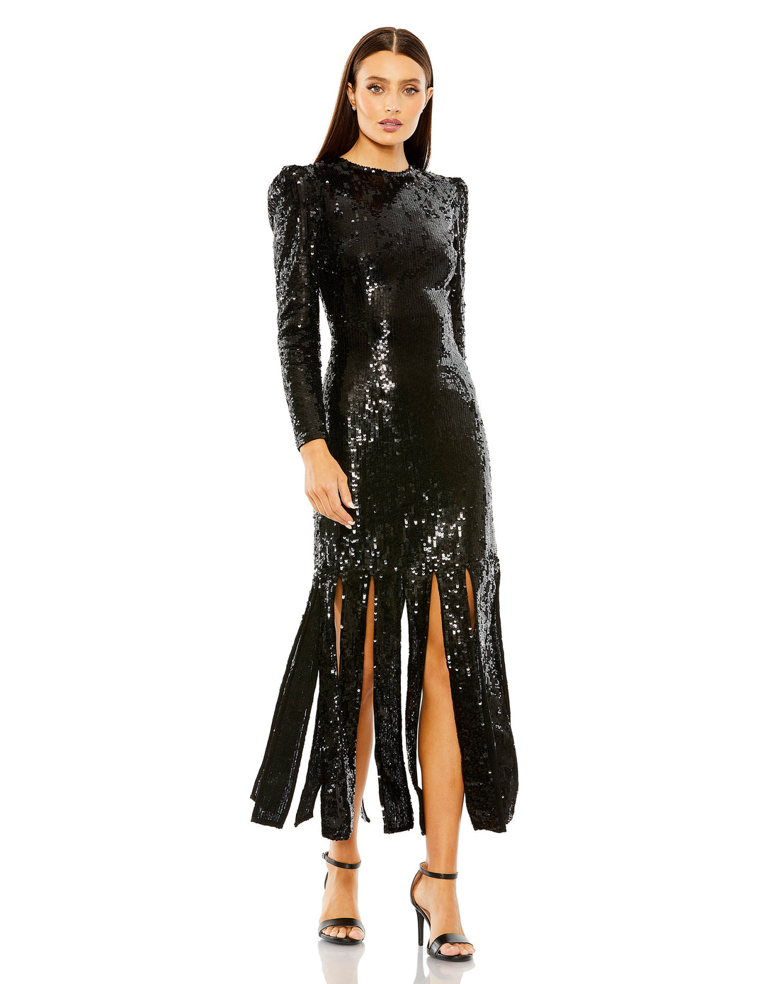 Long Sleeve High Neck Carwash Panel Dress